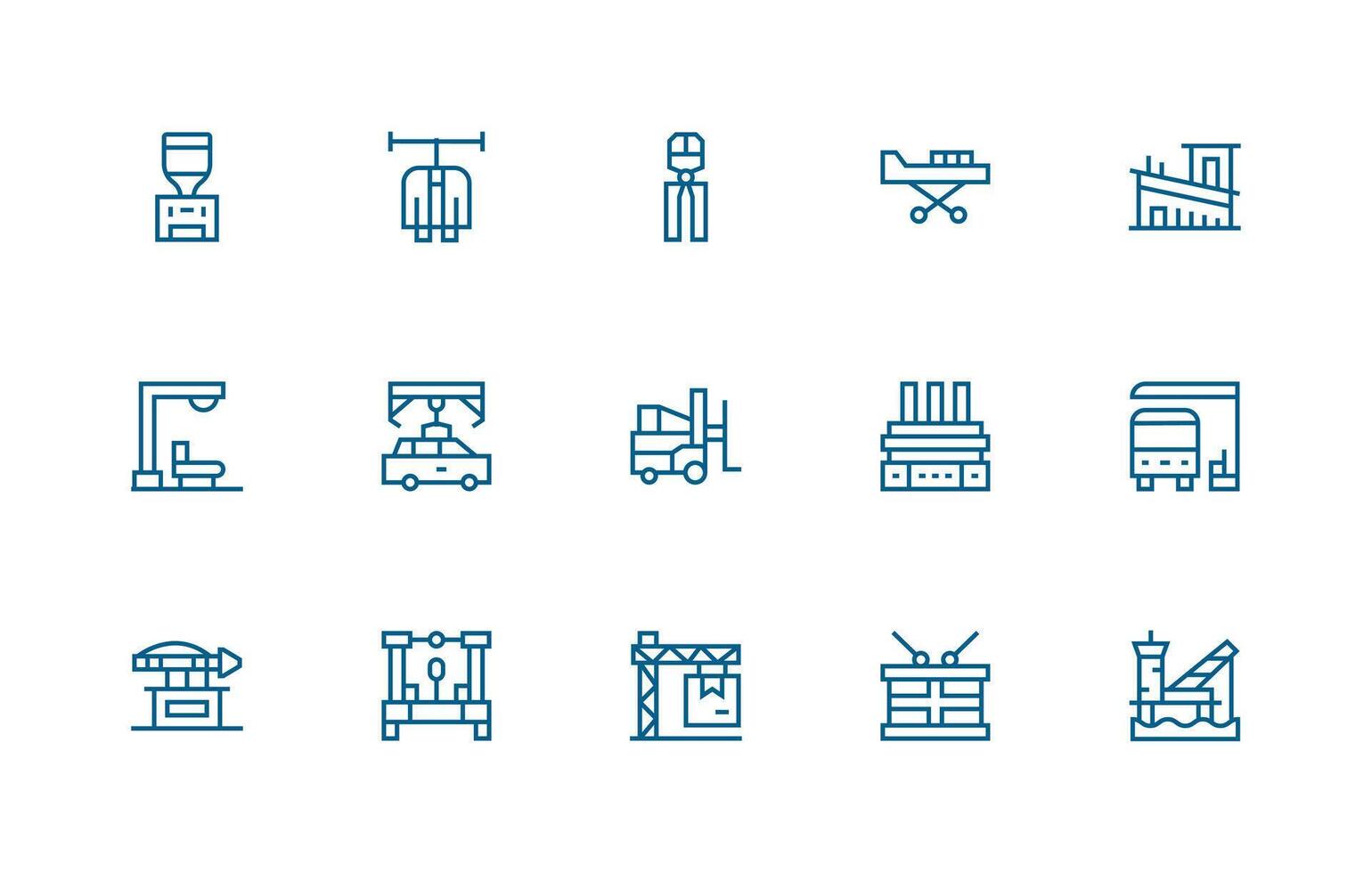 15 Regular Line Designs for Unloading Icons Organized Pack for Project Assets vector
