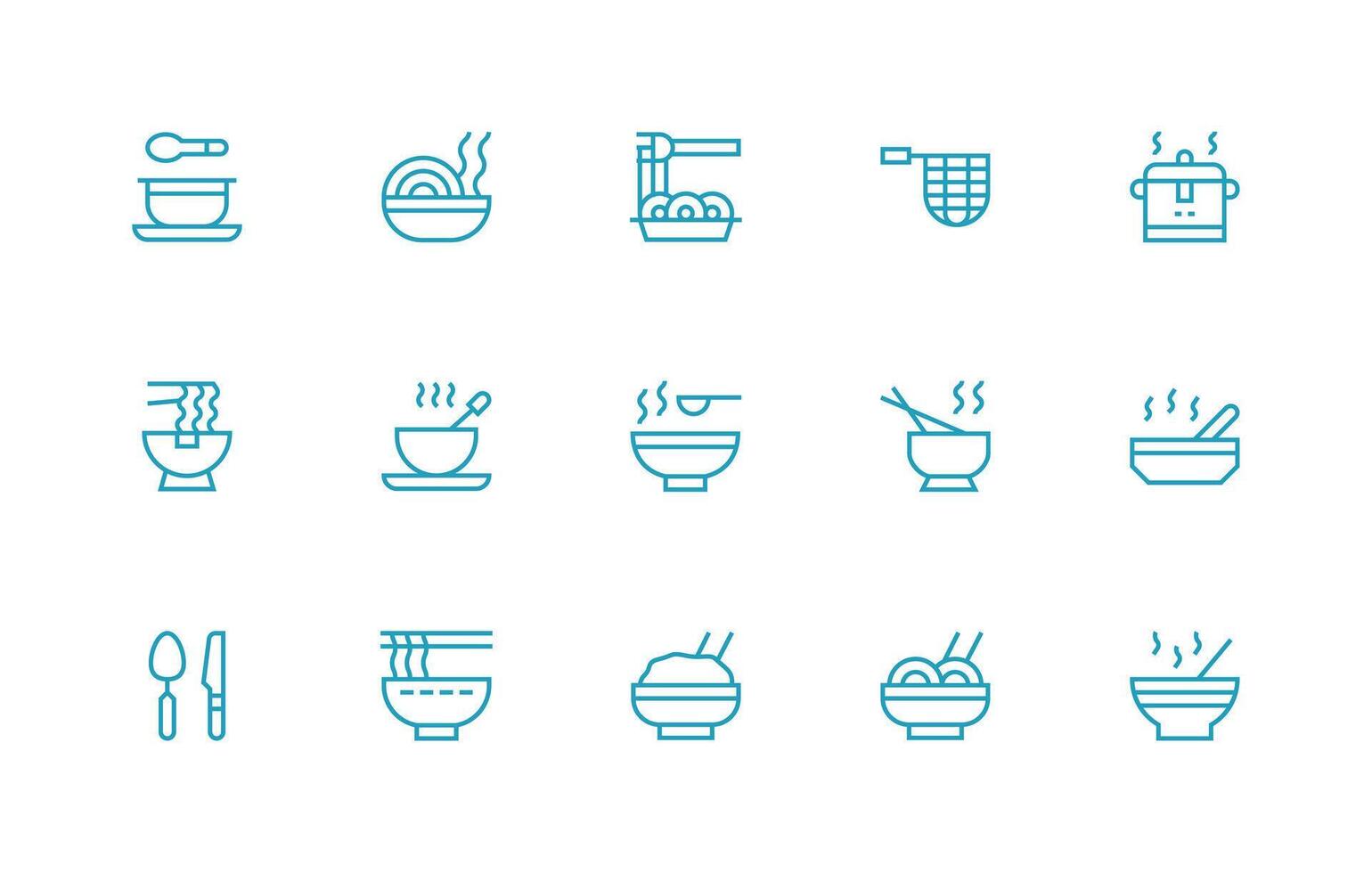 15 Regular Line Style Icons from Soup Collection User Interface Icons for Digital Products vector