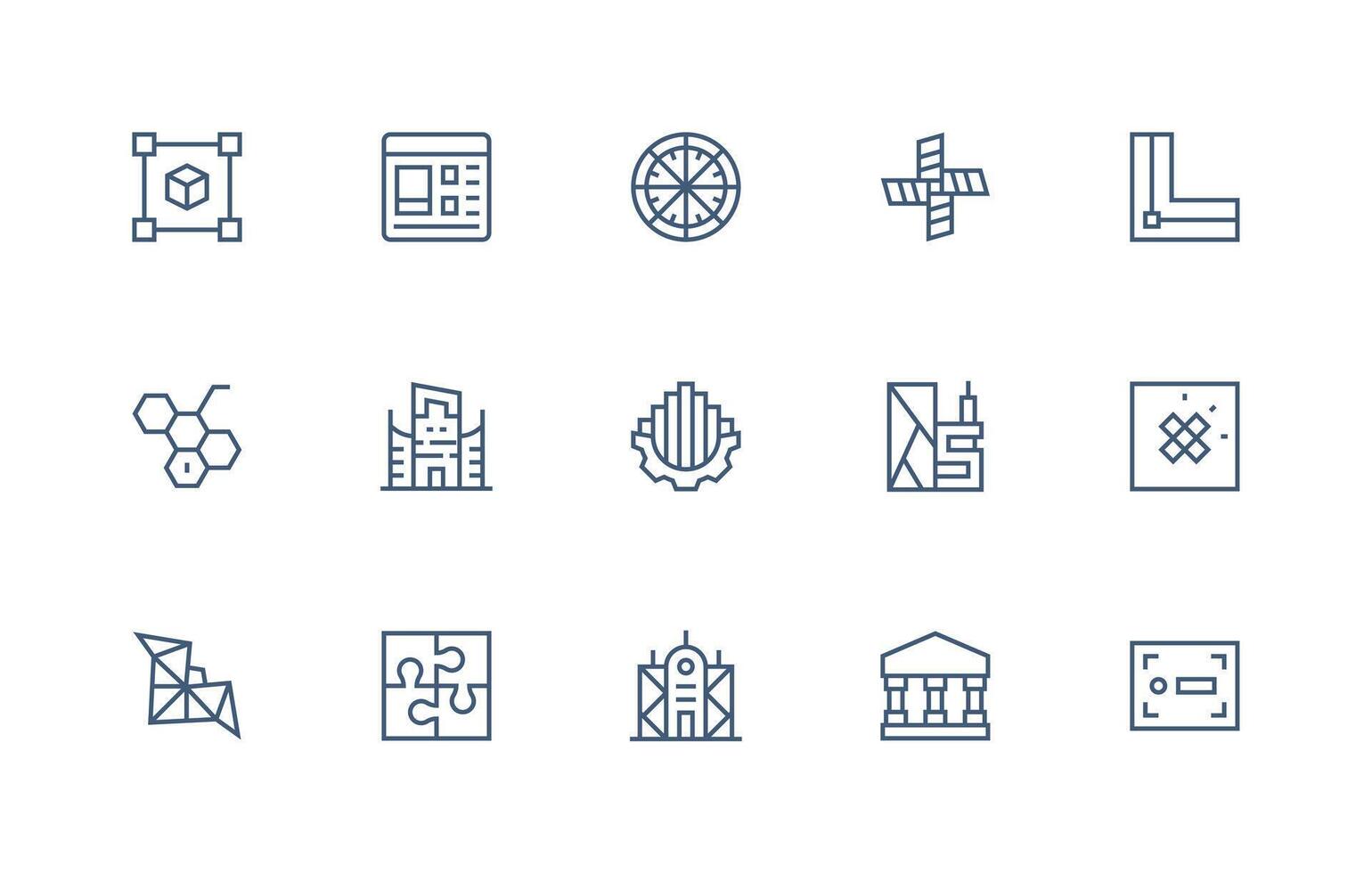 15 Icons for Framework in Regular Line Format Professional Icon Set vector