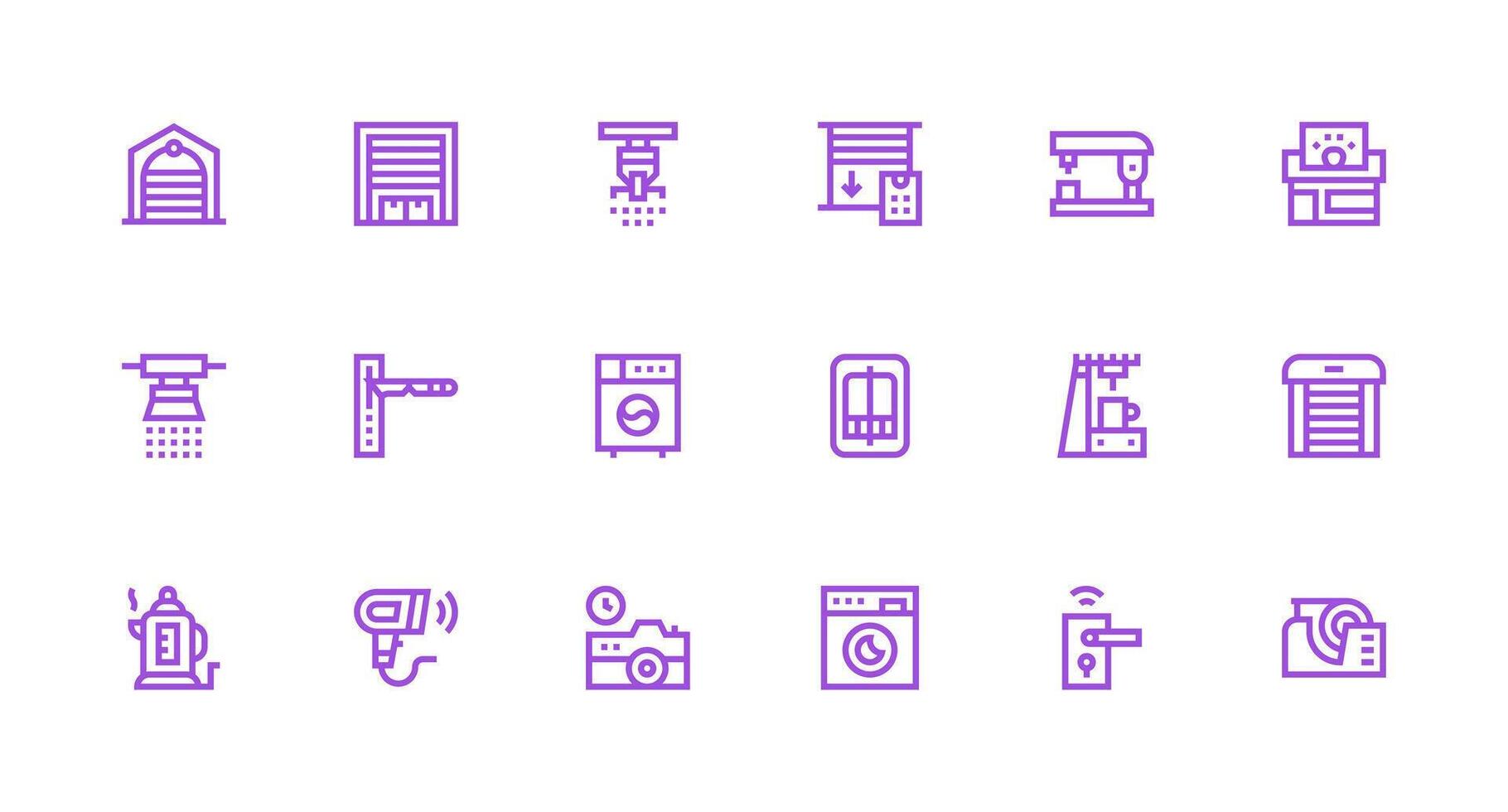 Strong Stroke Line Style Automatic Icons with 18 Vectors Web and App Icon Pack Collection