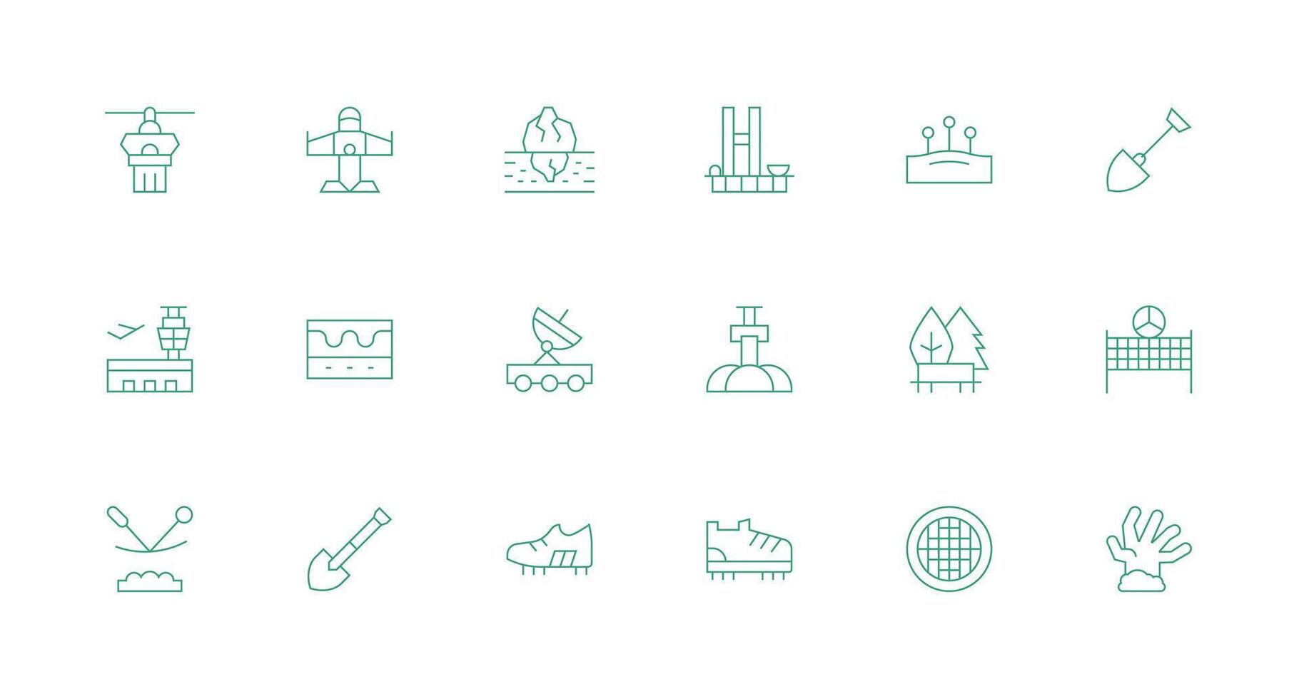 Ground Visual Pack containing 18 Minimal Line Icons Icons Built for Visual Consistency Pack vector