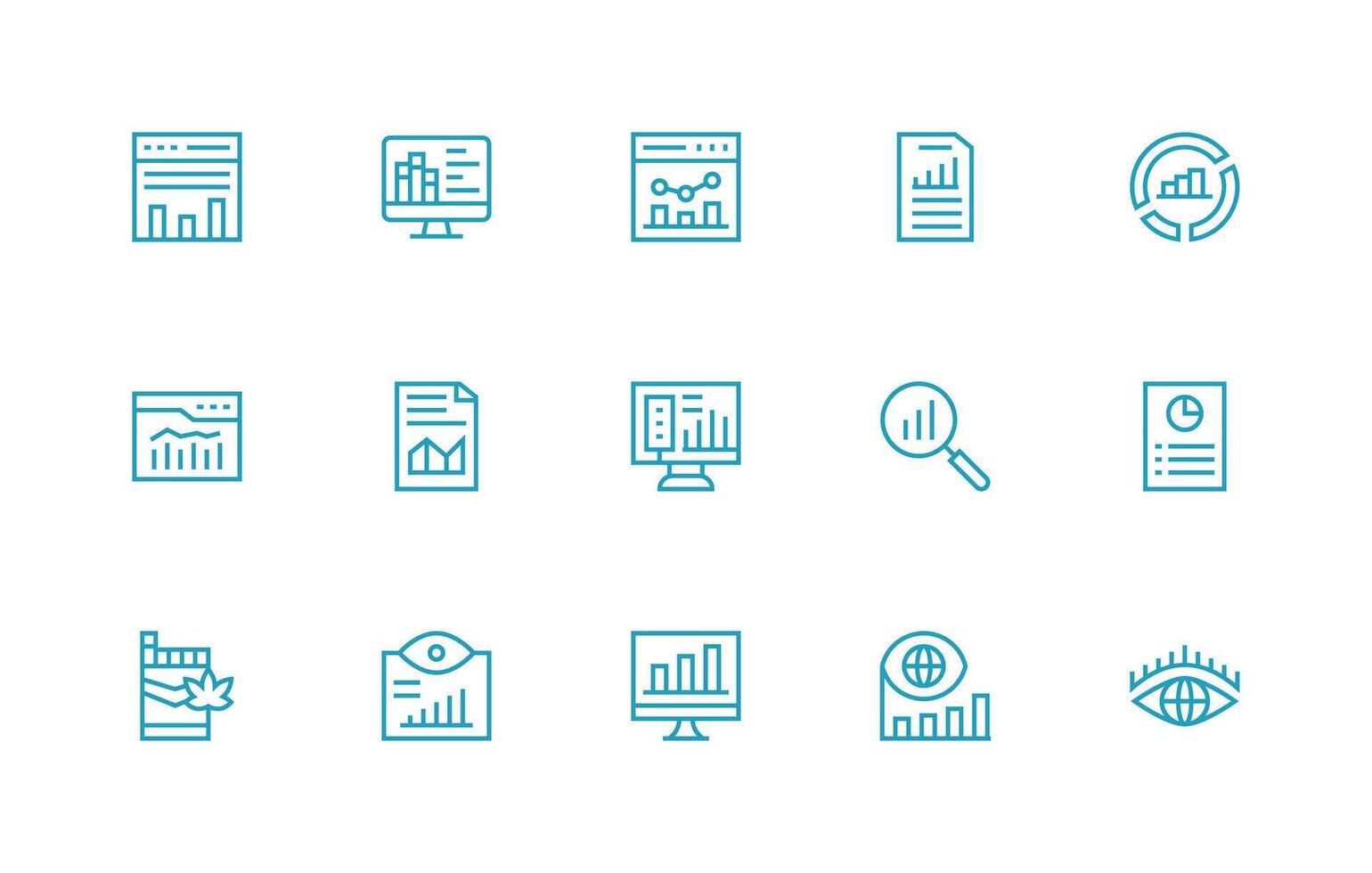 Regular Line Icons from Trends Set with 15 Vectors Minimal Icon Set for Interface Projects