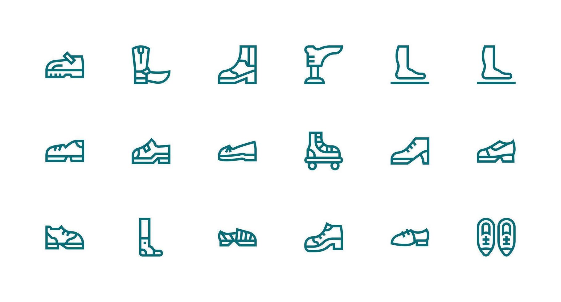 18 Strong Stroke Line Style Icons from Boot Collection Web Icon Collection vector