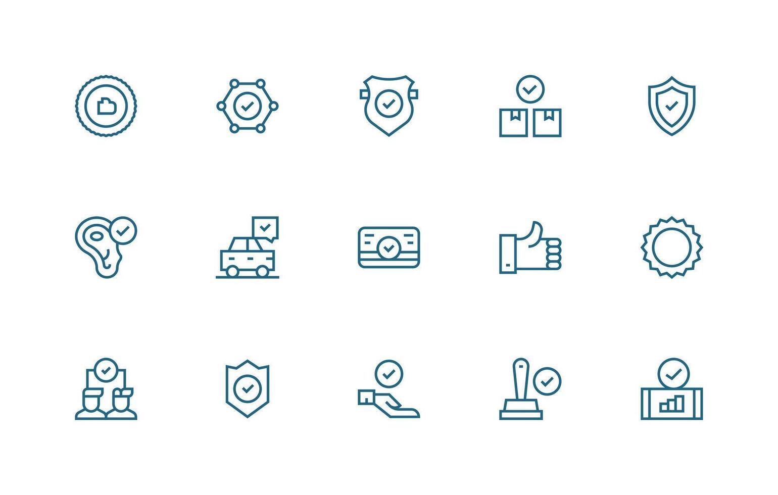 15 Ok Icons in Regular Line Aesthetic Simple Icons for Interface and Wireframes vector
