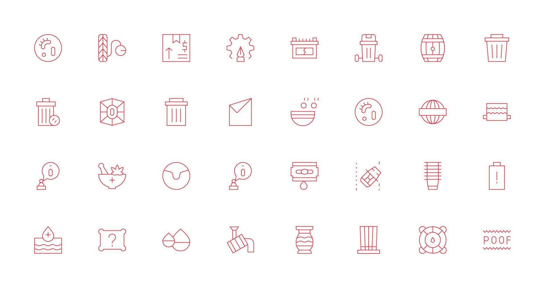 Empty Icon Collection with 32 Thin Line Designs All Device Compatible Icon Set vector