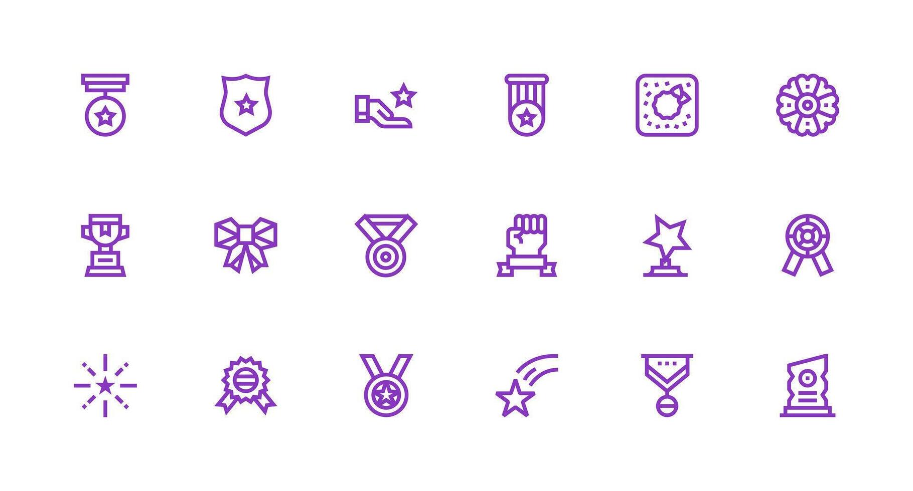 Strong Stroke Line Style Commendation Icons with 18 Vectors Layout Icon Collection