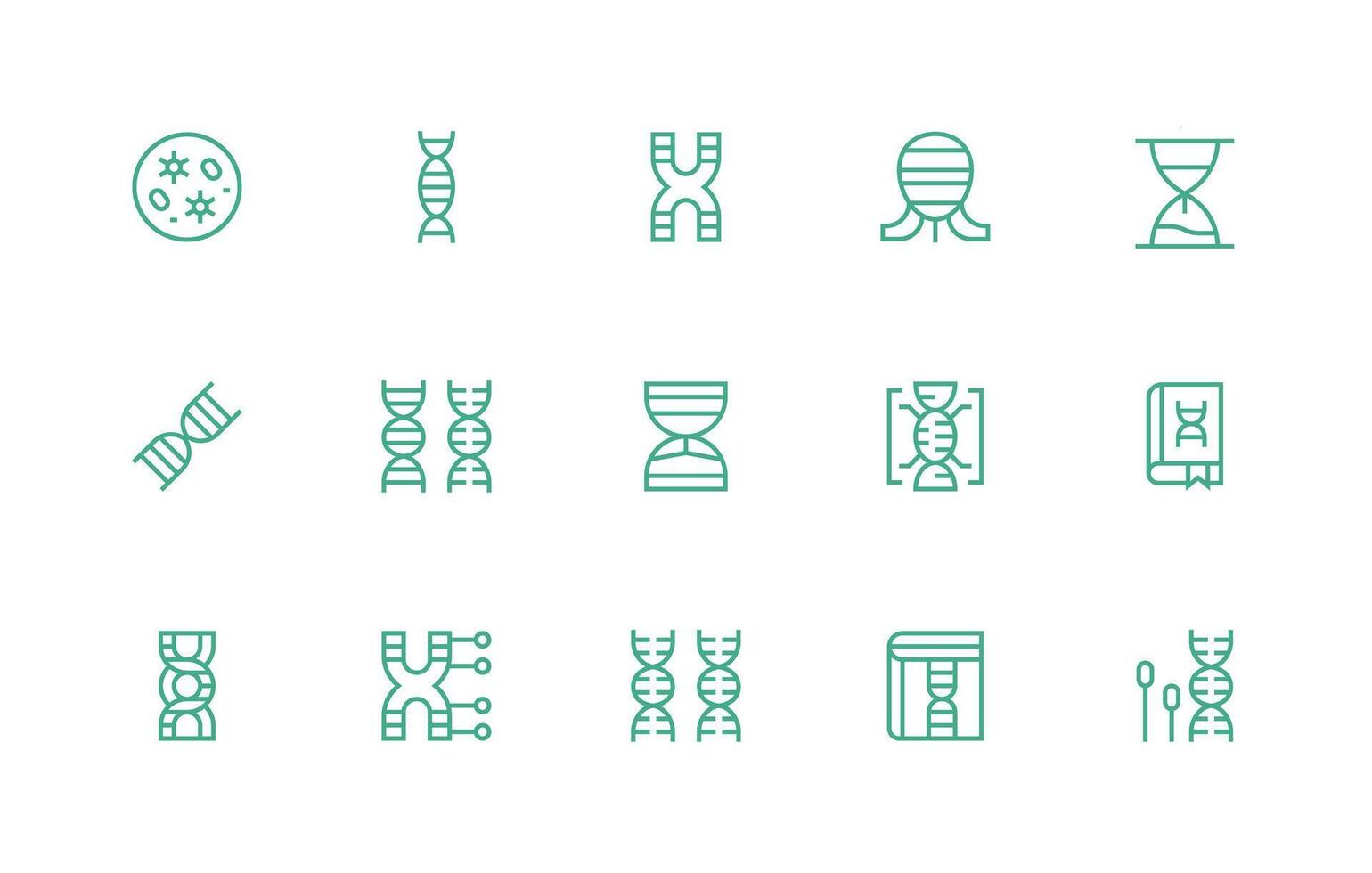 15 Regular Line Vectors for Genetics Theme Scalable Icons for All Themes