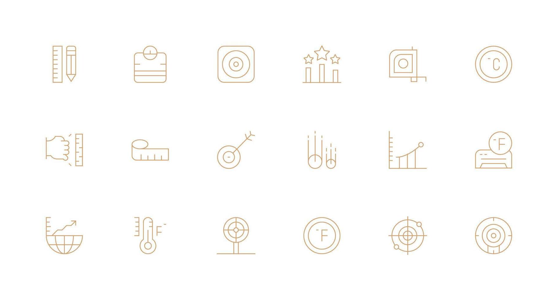 Minimal Line Icons from Metric Set with 18 Vectors General Use Icon Pack