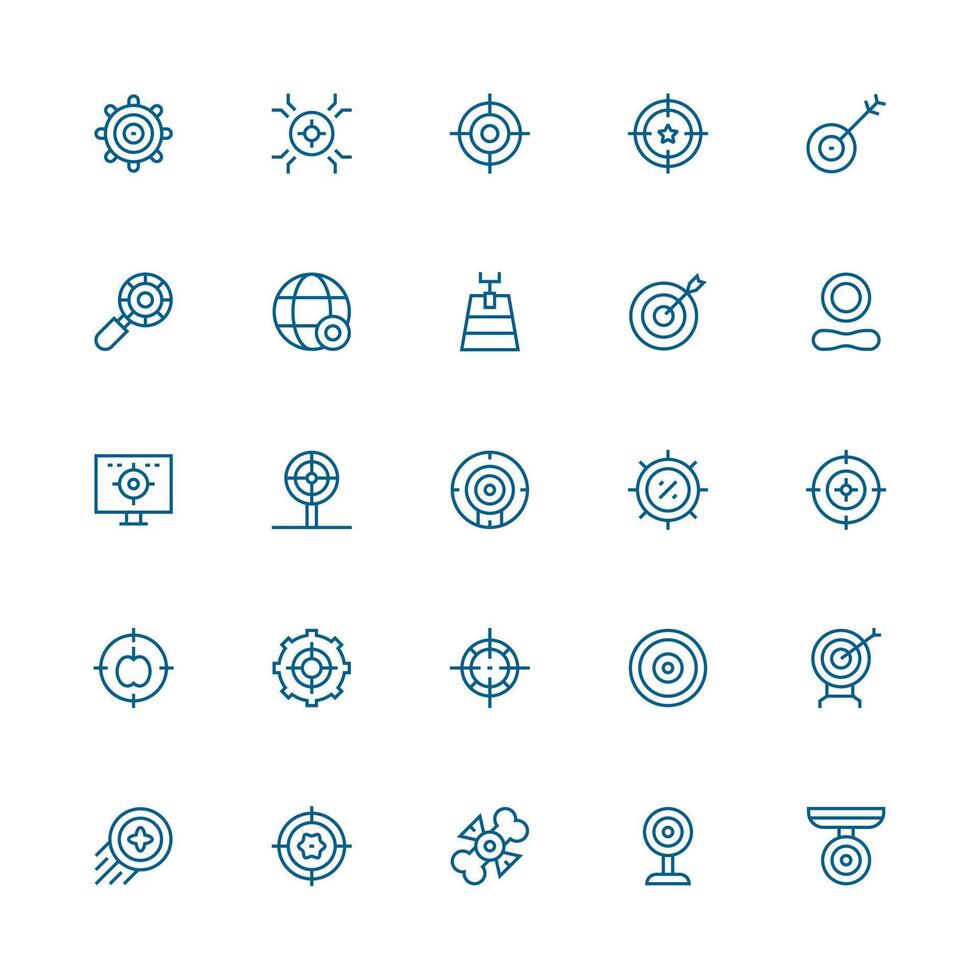 25 Medium Stroke Outline Vectors for Objective Theme Icons Built for Visual Consistency Pack