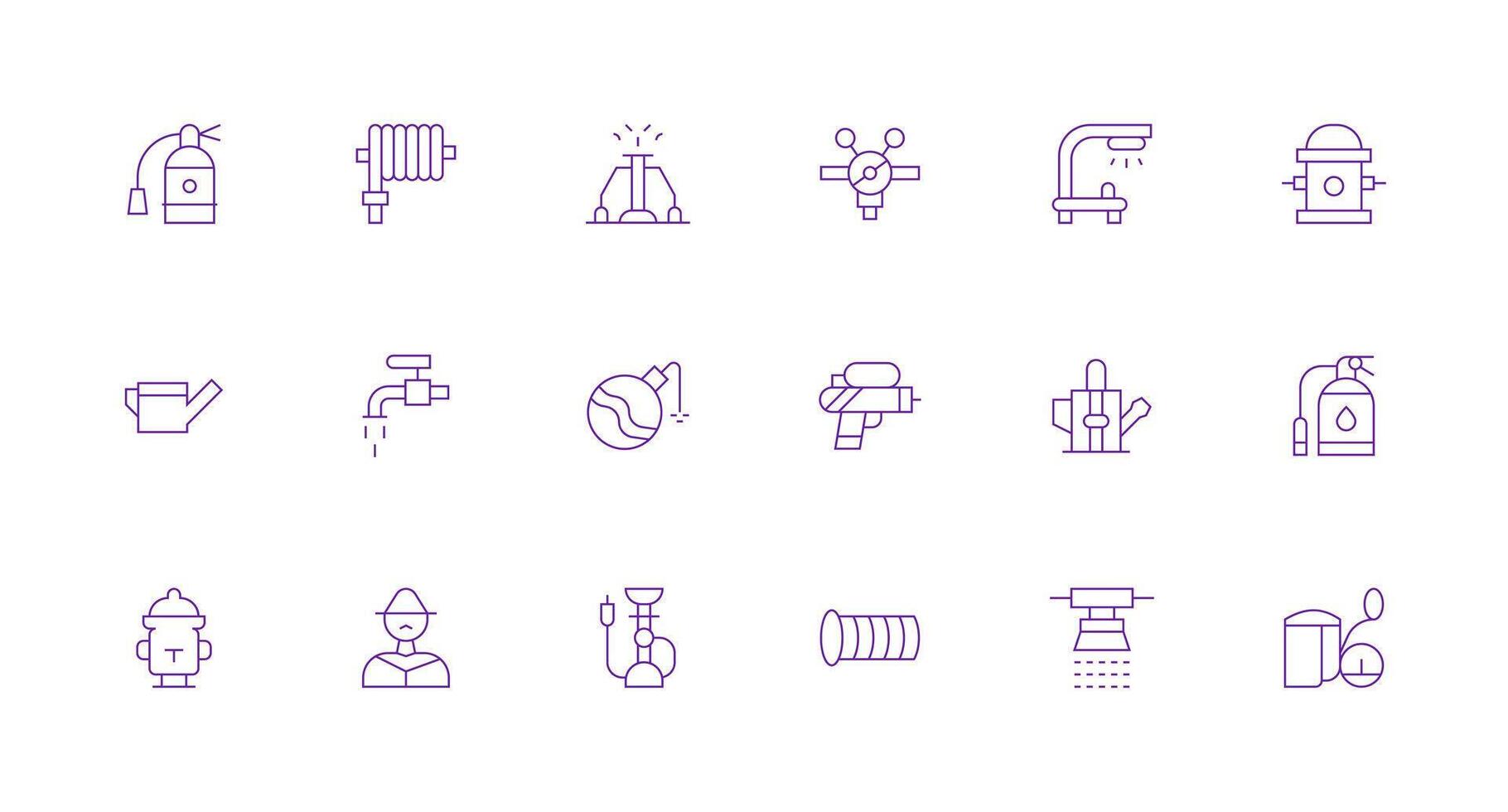 Minimal Line Style Hose Icons with 18 Vectors Versatile Icon Collection for Designers