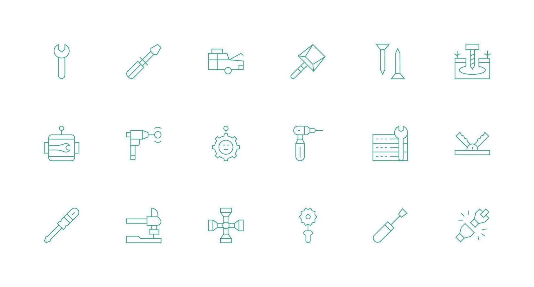 18 Minimal Line Style Icons from Fixing Collection Versatile Icon Collection for Designers vector