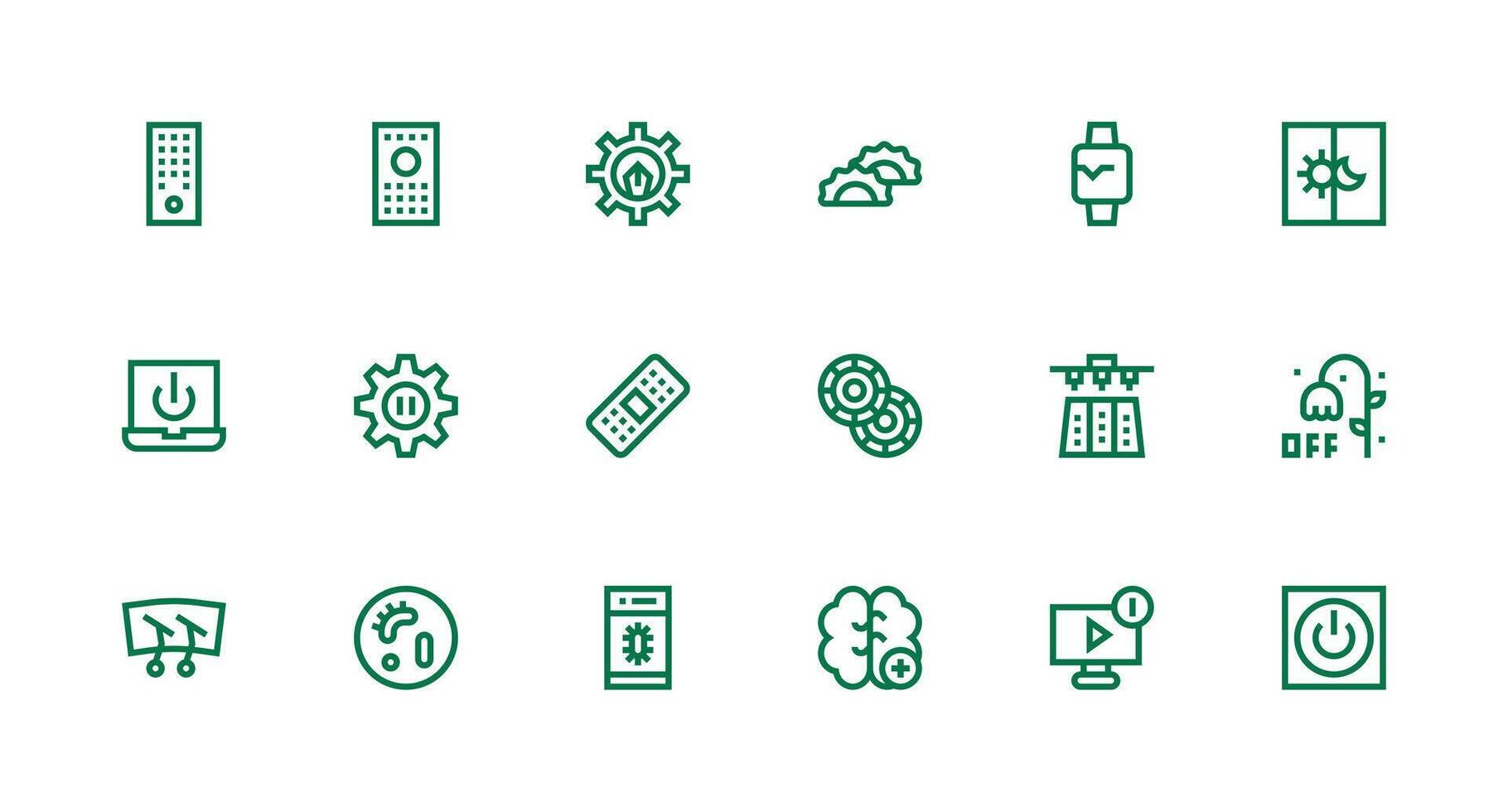 Function Visual Pack containing 18 Strong Stroke Line Icons Multi-Purpose Icon Set vector