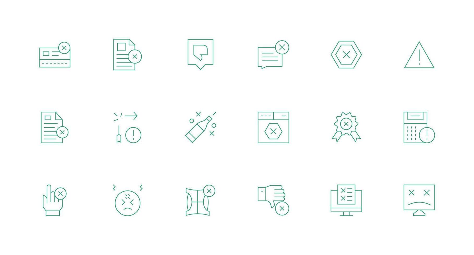 18 Minimal Line Icons for Incorrect Graphics Modern Line and Glyph Icon Series vector