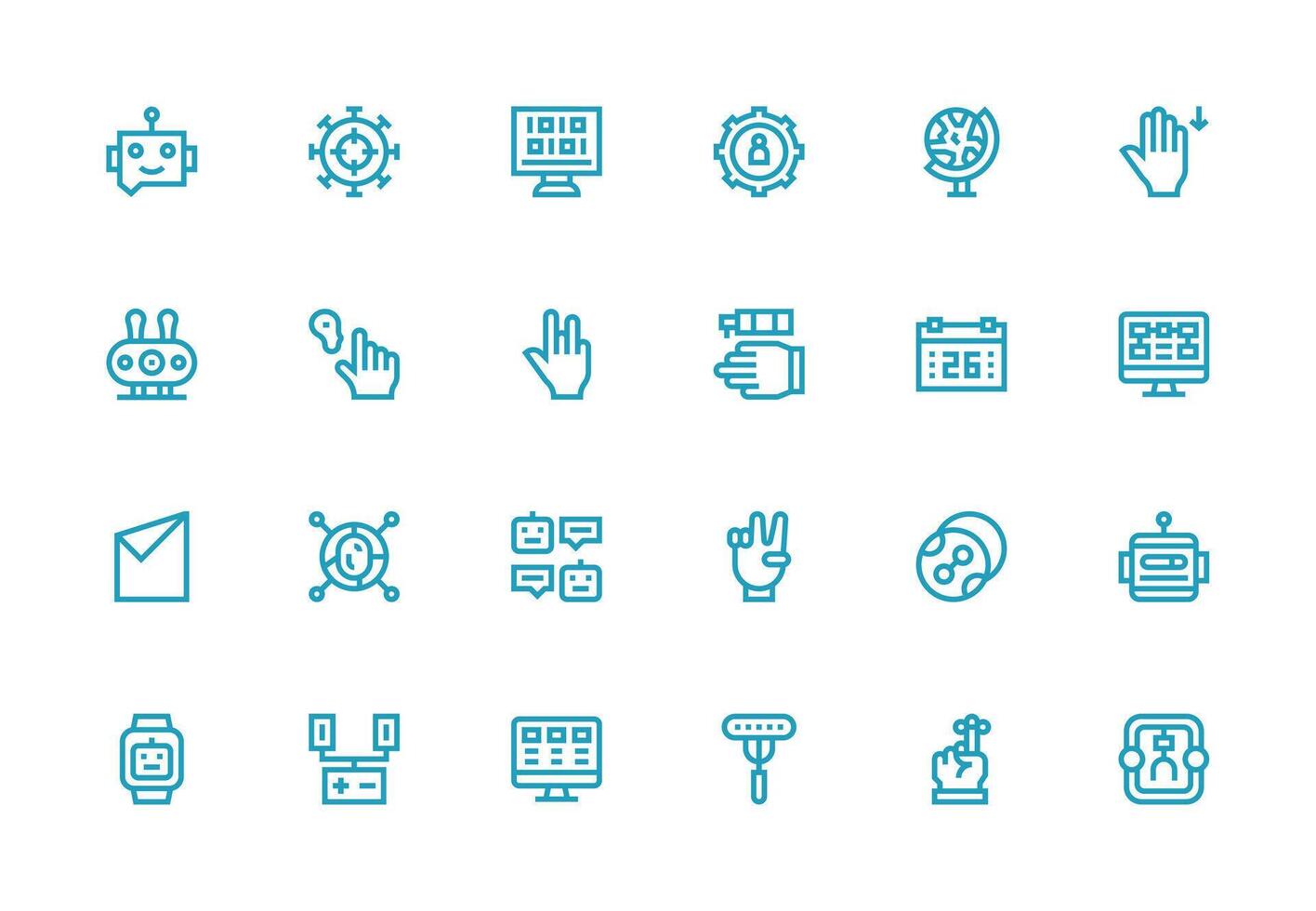 interfaz conjunto con 24 grueso línea línea íconos limpiar icono colección para web utilizar vector