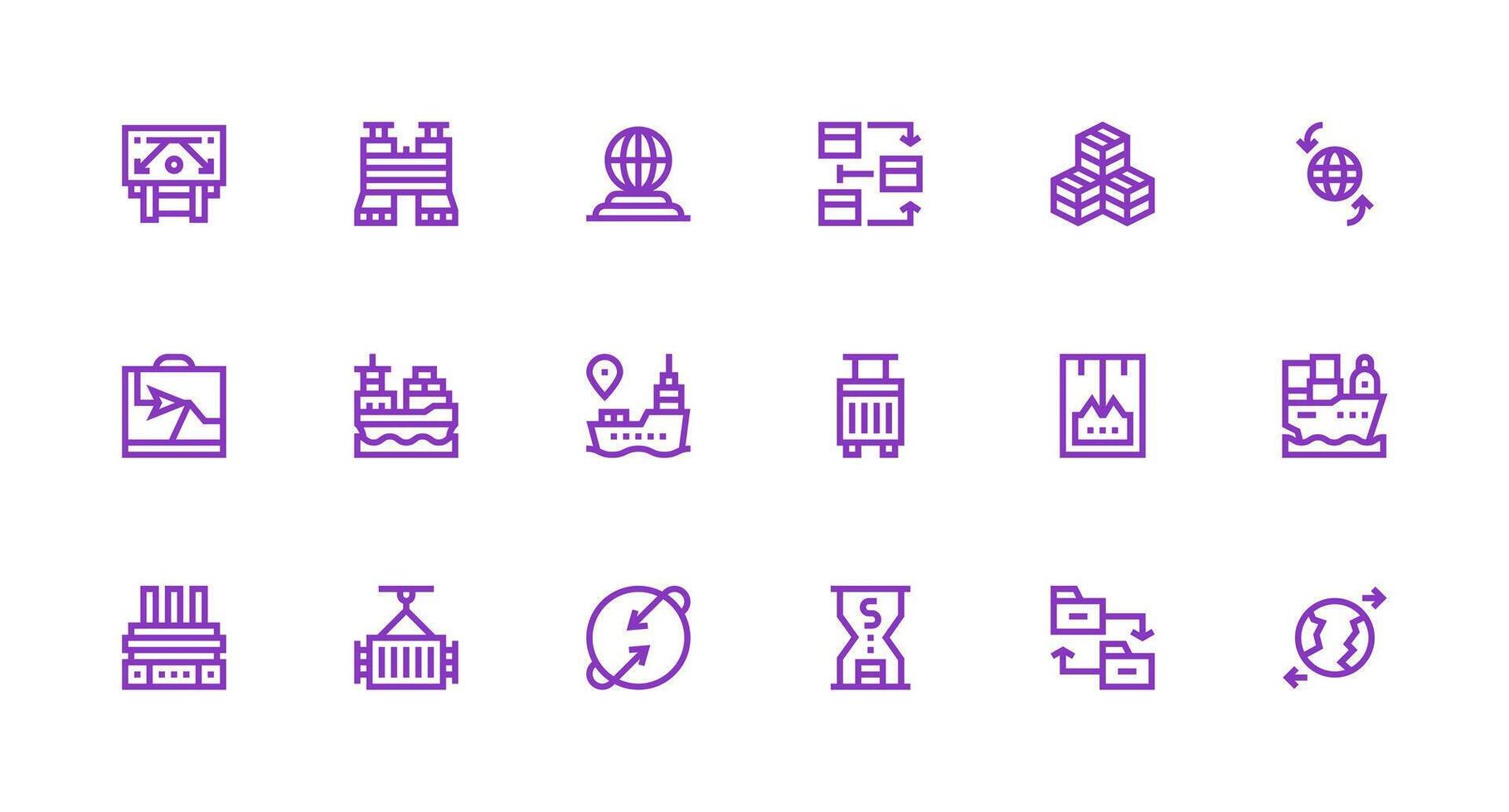 18 Icons for Export in Strong Stroke Line Format Neatly Designed Icons for Web Platforms vector