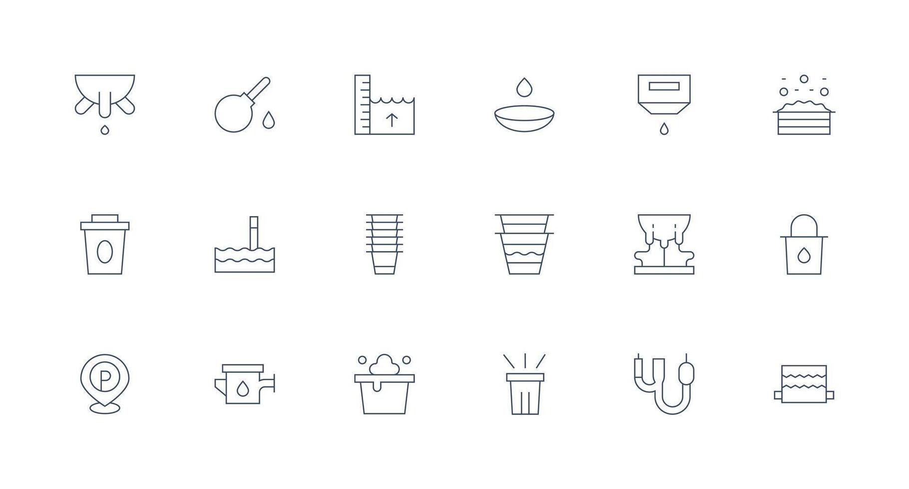 18 Minimal Line Icons for Overflow Graphics Neutral Style Icons for Any Project vector