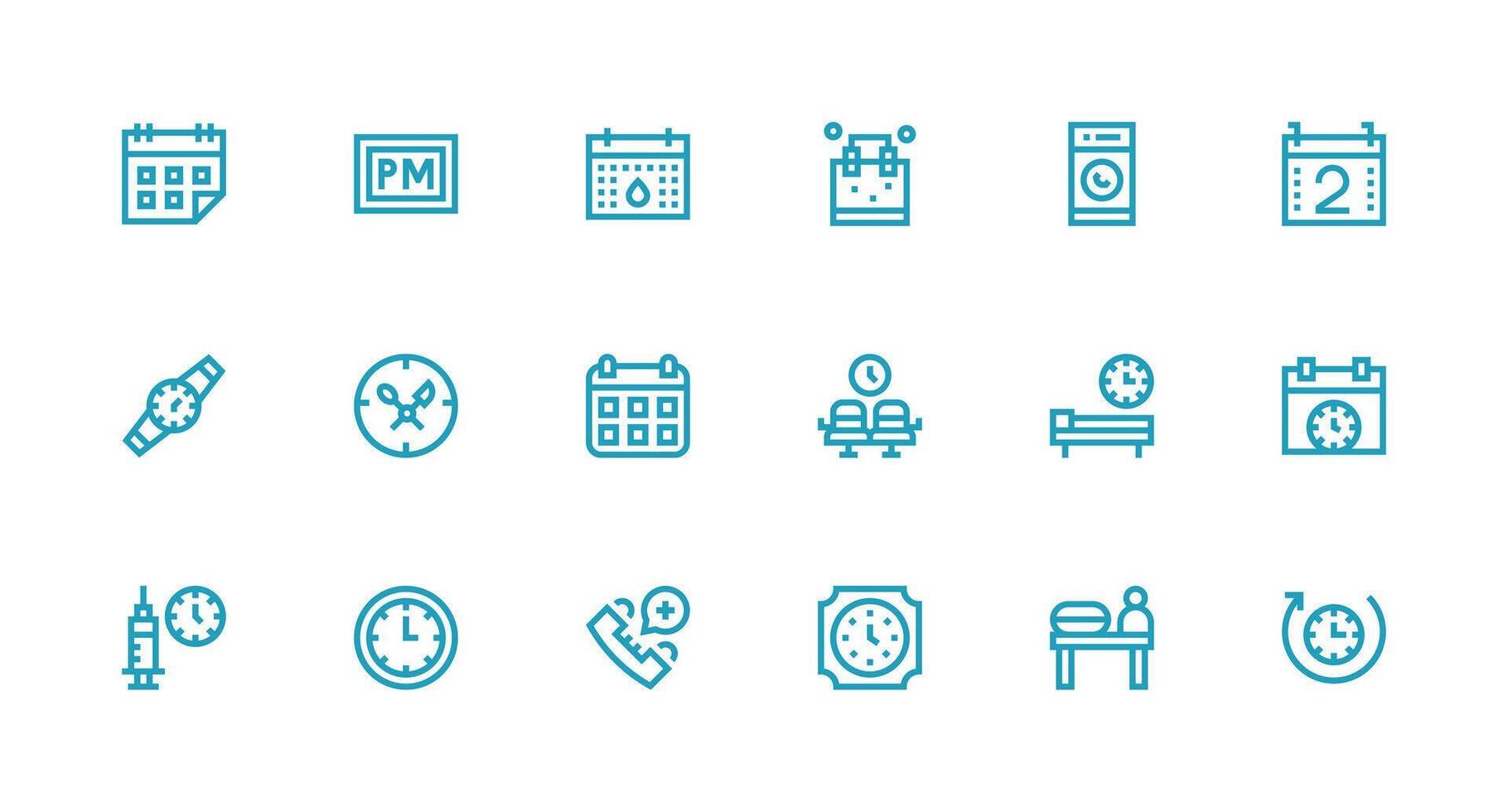 18 Strong Stroke Line Style Icons from Appointment Collection UI Icon Set vector