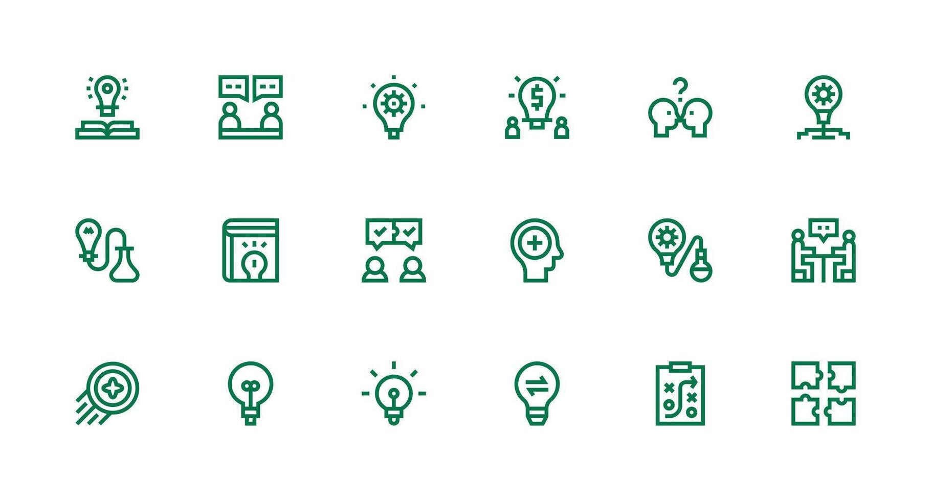18 Strong Stroke Line Designs for ProblemSolving Icons Simple Icons for Interface and Wireframes vector