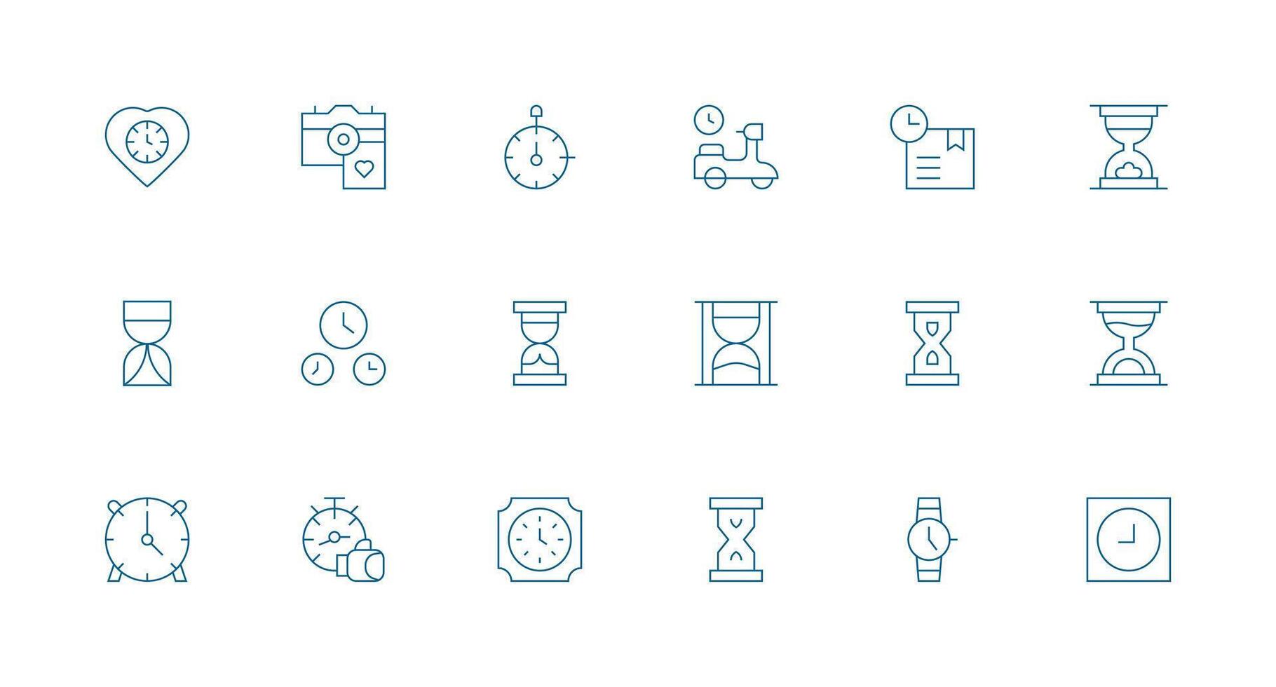 Moment Icon Set with 18 Minimal Line Graphics Neatly Designed Icons for Web Platforms vector