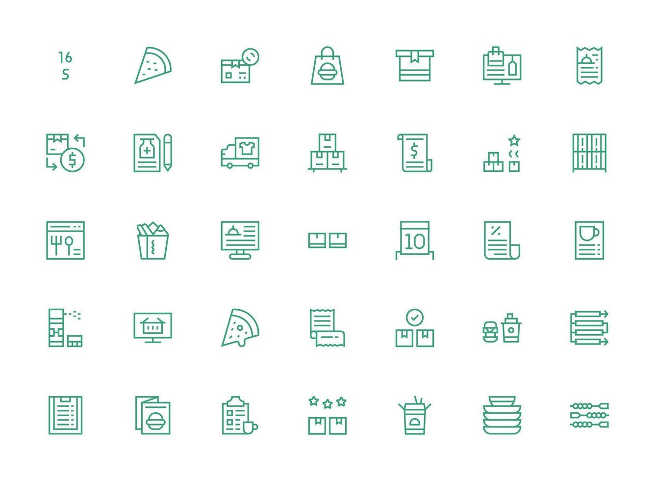 Order Set with 35 Regular Clean Line Icons Clean Set for Layout Prototypes vector