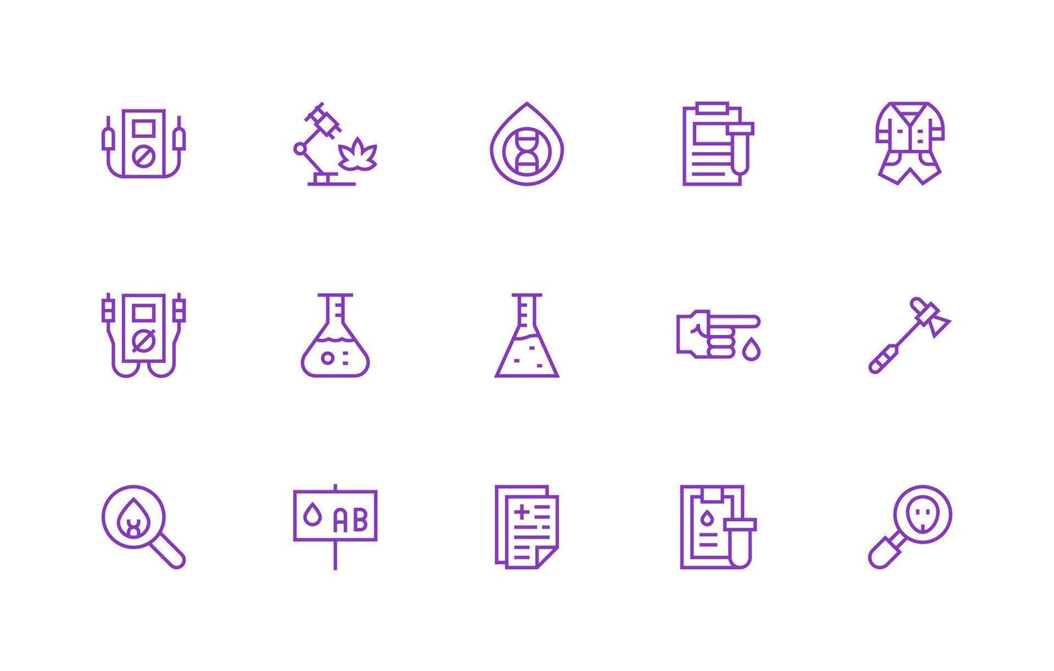 Testing including 15 Regular Line Illustrations Balanced Icon Set for Functional Design vector