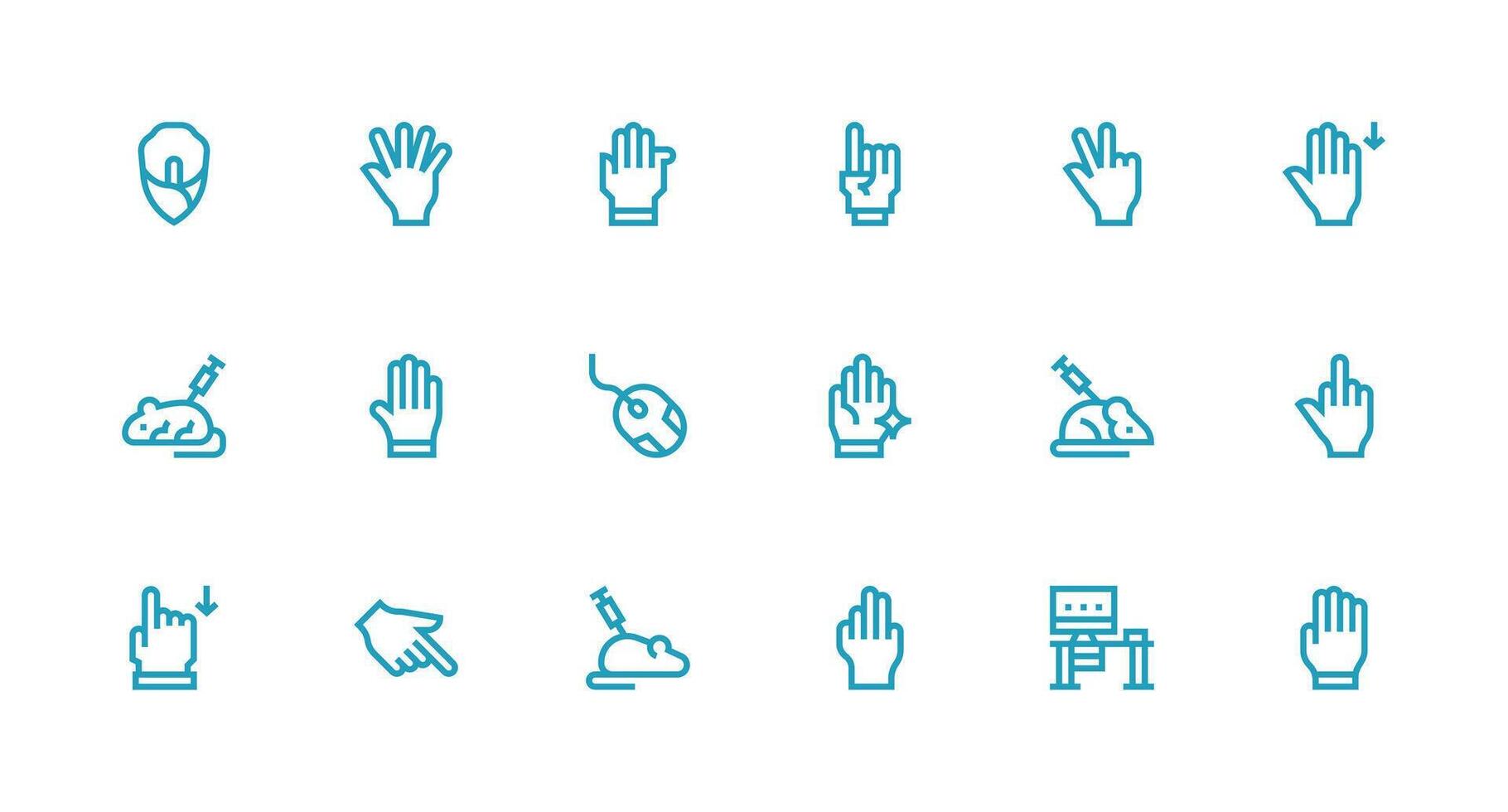 18 Strong Stroke Line Style Icons from Mouse Collection UI and UX Focused Icon Collection vector