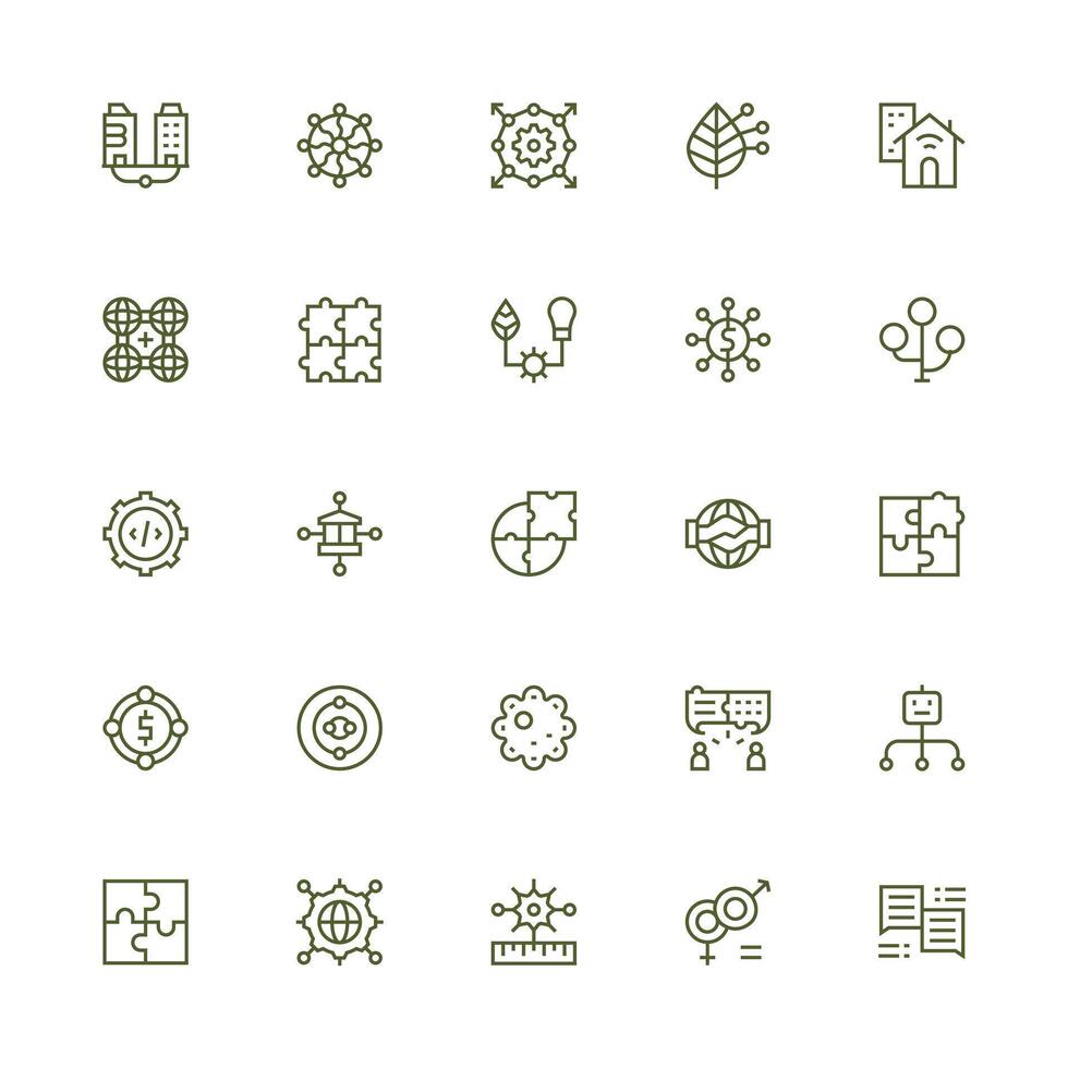 Medium Stroke Outline Icons from Integration Set with 25 Vectors Icon Set for Projects