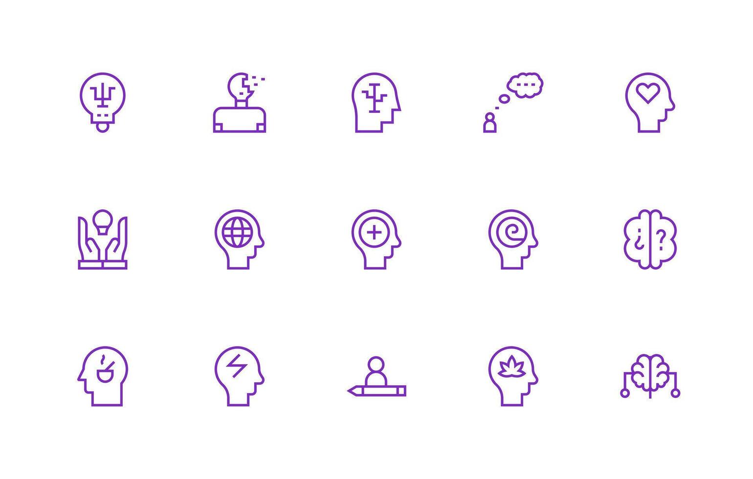 15 Icons for Thought in Regular Line Format Multi-Purpose Icon Pack for Templates vector