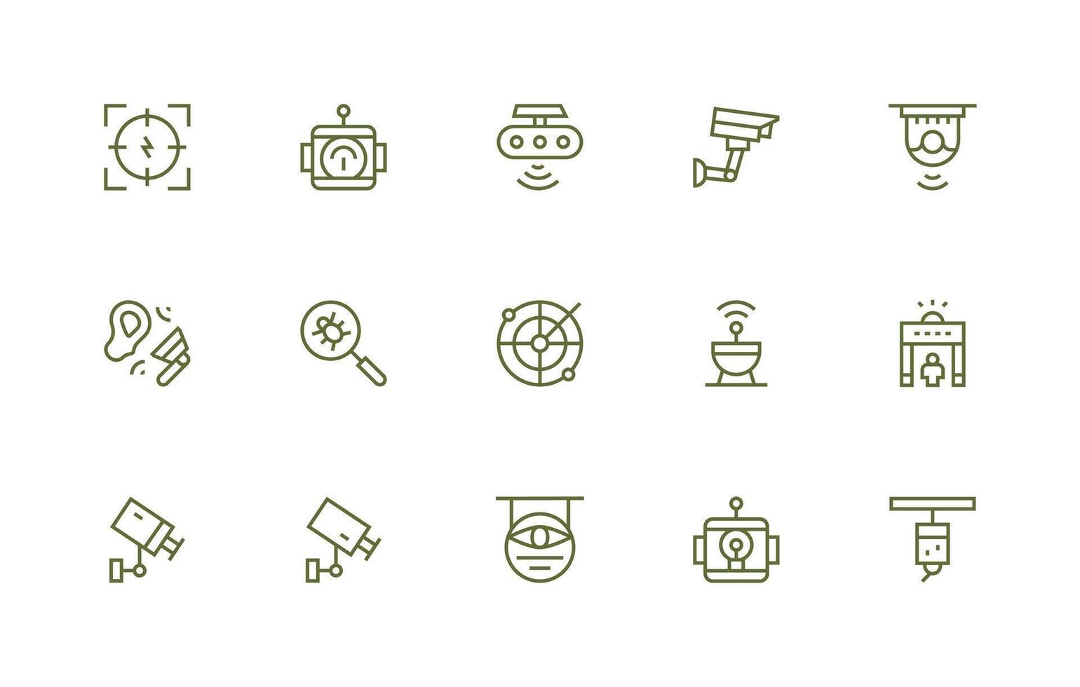 15 Icons for Detection in Regular Line Format Creative Icon Set vector