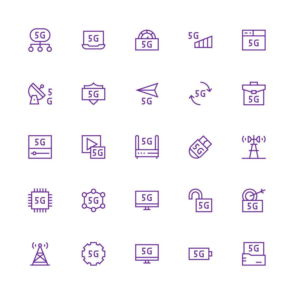 Medium Stroke Outline Icons from 5G Set with 25 Vectors Minimal Icon Set for Interface Projects