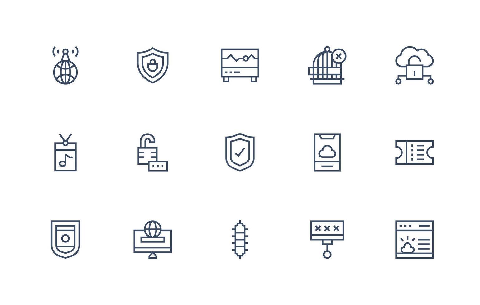Access featuring 15 Icons in Regular Line Design Outline Icon Pack vector