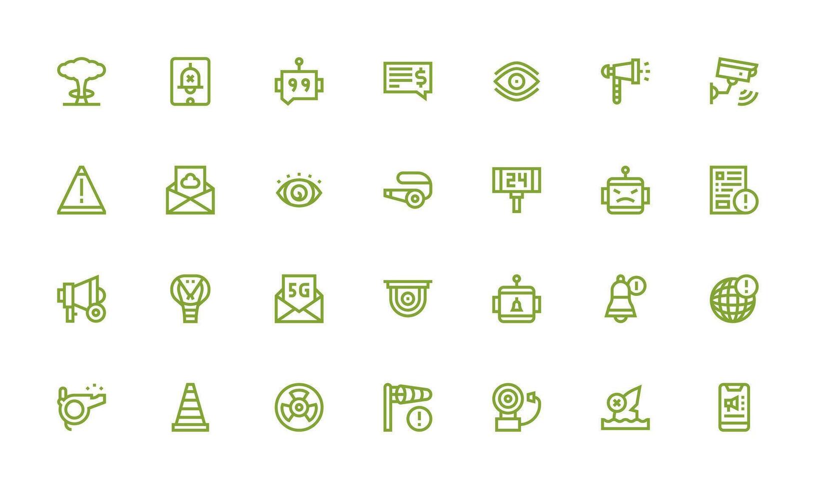 28 Bold Line Vectors for Alert Theme Balanced Icon Set for Functional Design