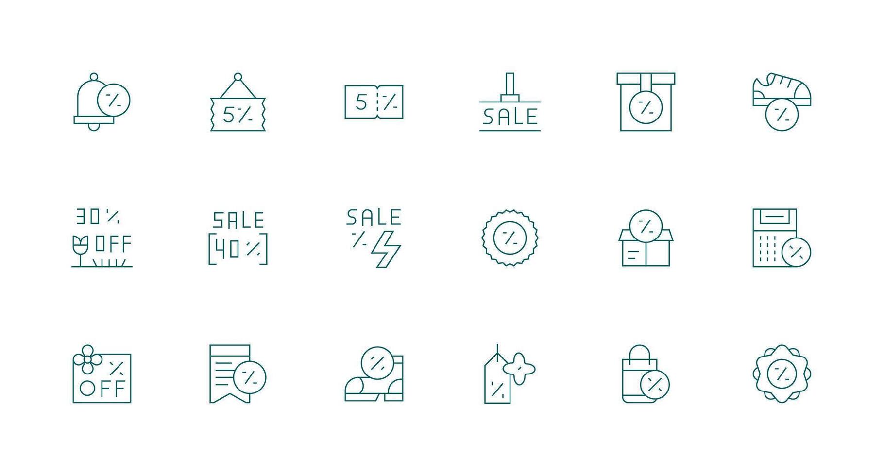 Minimal Line Icons from Price Reduction Set with 18 Vectors Interface Icon Collection for Daily Projects