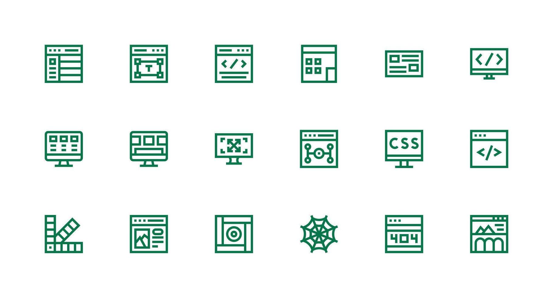 18 Icons for Web Design in Strong Stroke Line Format Digital Product Icons for Fast Delivery vector