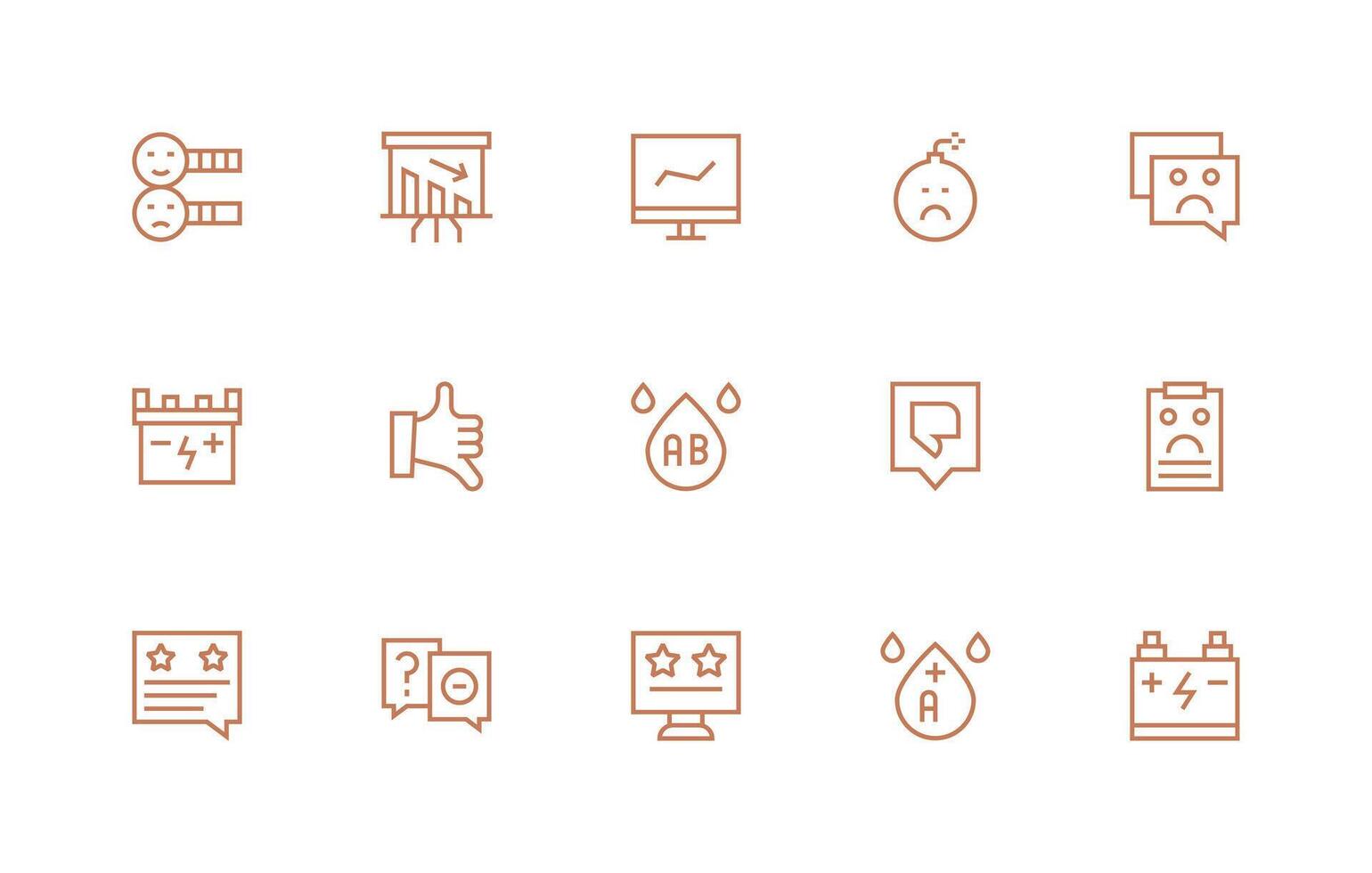 Negative Set with 15 Regular Line Icons Scalable Icons for All Themes vector