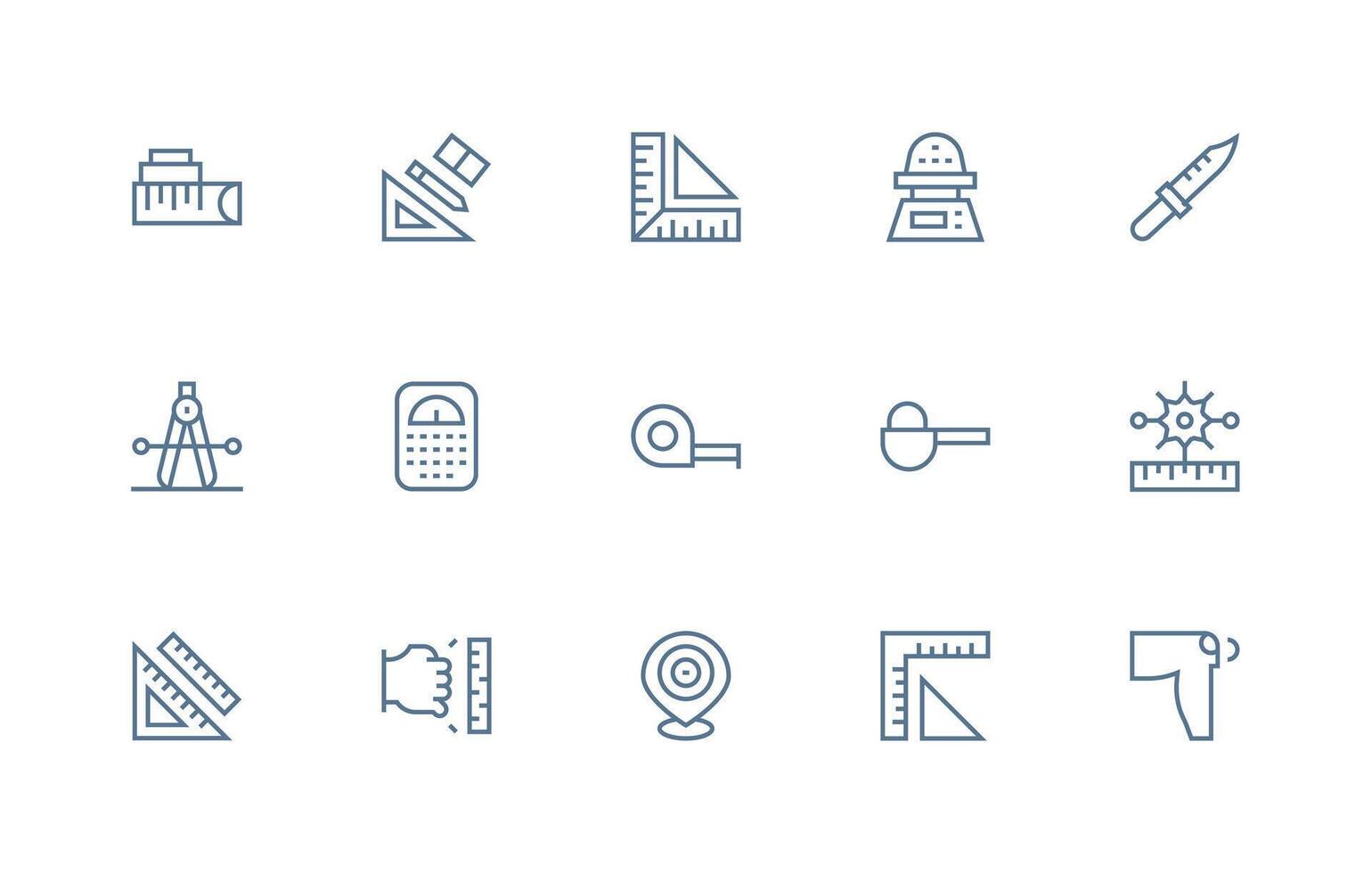 Regular Line Style Accurate Icons with 15 Vectors Complete Icon Set for Mobile Apps