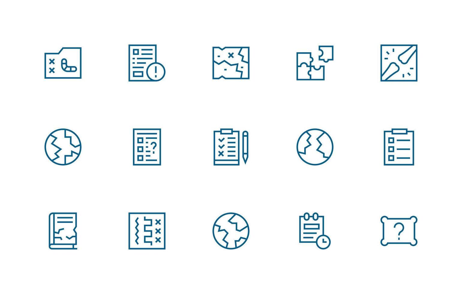 Regular Line Icons from Incomplete Set with 15 Vectors Dashboard Icon Series