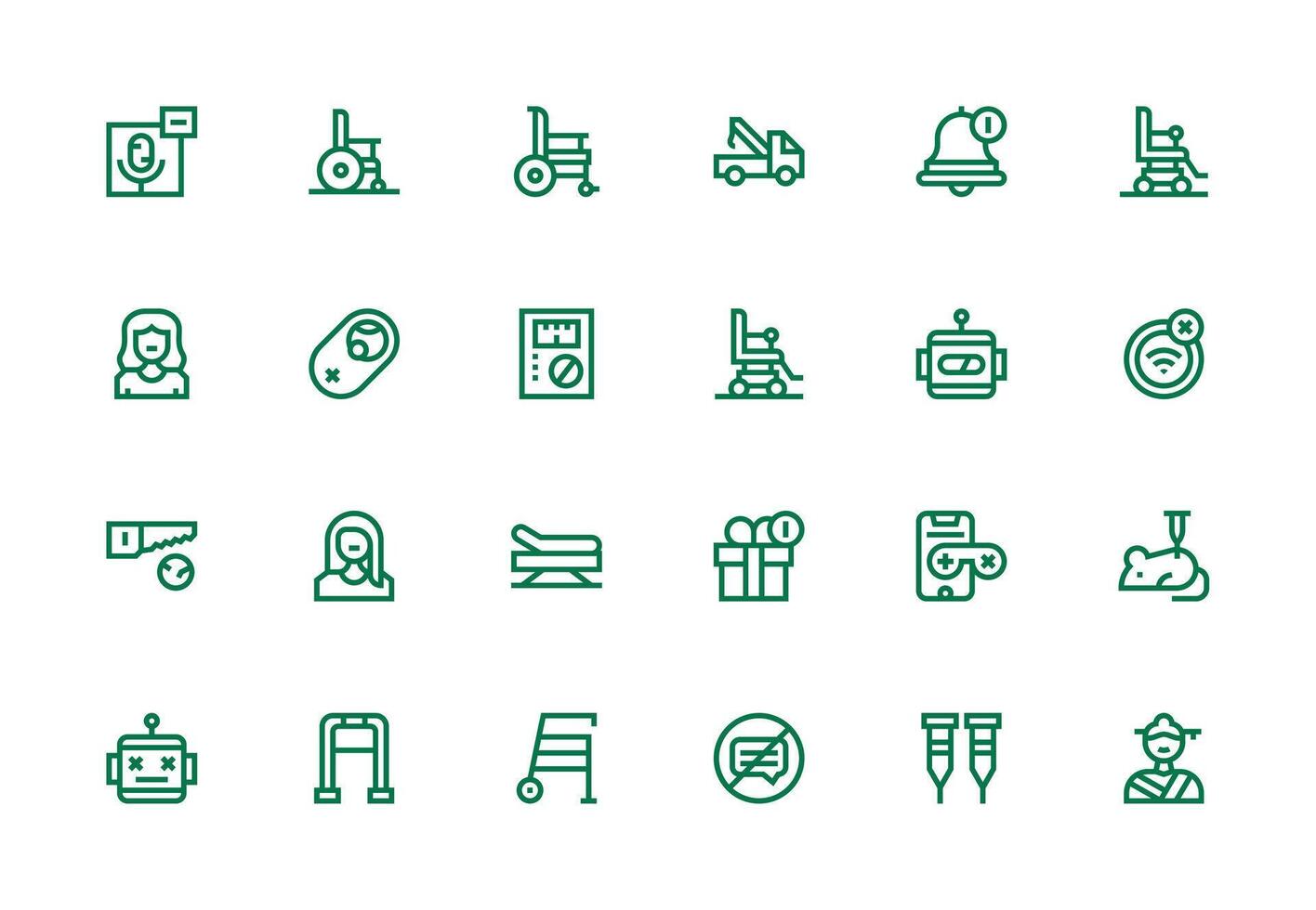 Thick Line Line Icons from Disabled Set with 24 Vectors Reusable Icon Set