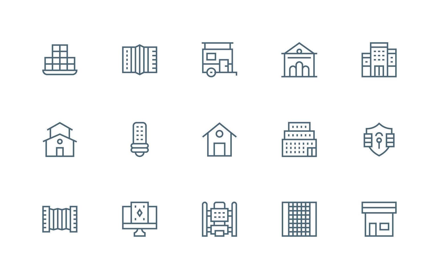 Windows Set with 15 Regular Line Icons Professional Icon Set vector