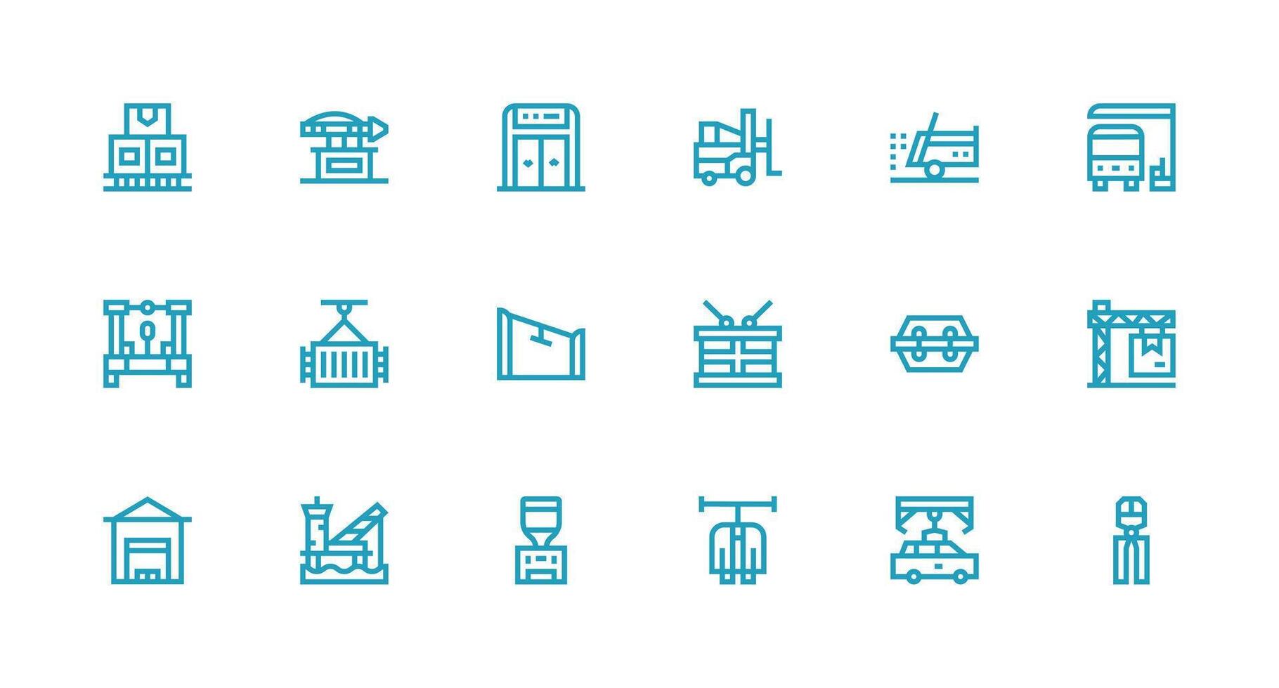 18 Strong Stroke Line Vectors for Unloading Theme Web Icon Collection