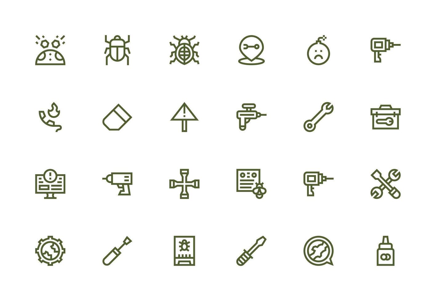 Fix Icon Collection with 24 Thick Line Line Designs Sharp Icons for Presentations vector