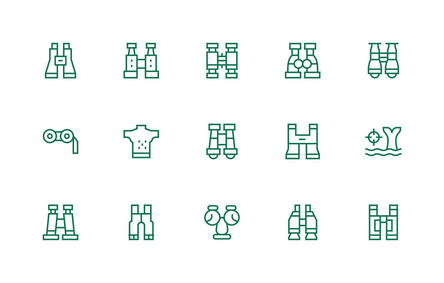 Regular Line Icons from Spotting Set with 15 Vectors Clean Set for Layout Prototypes