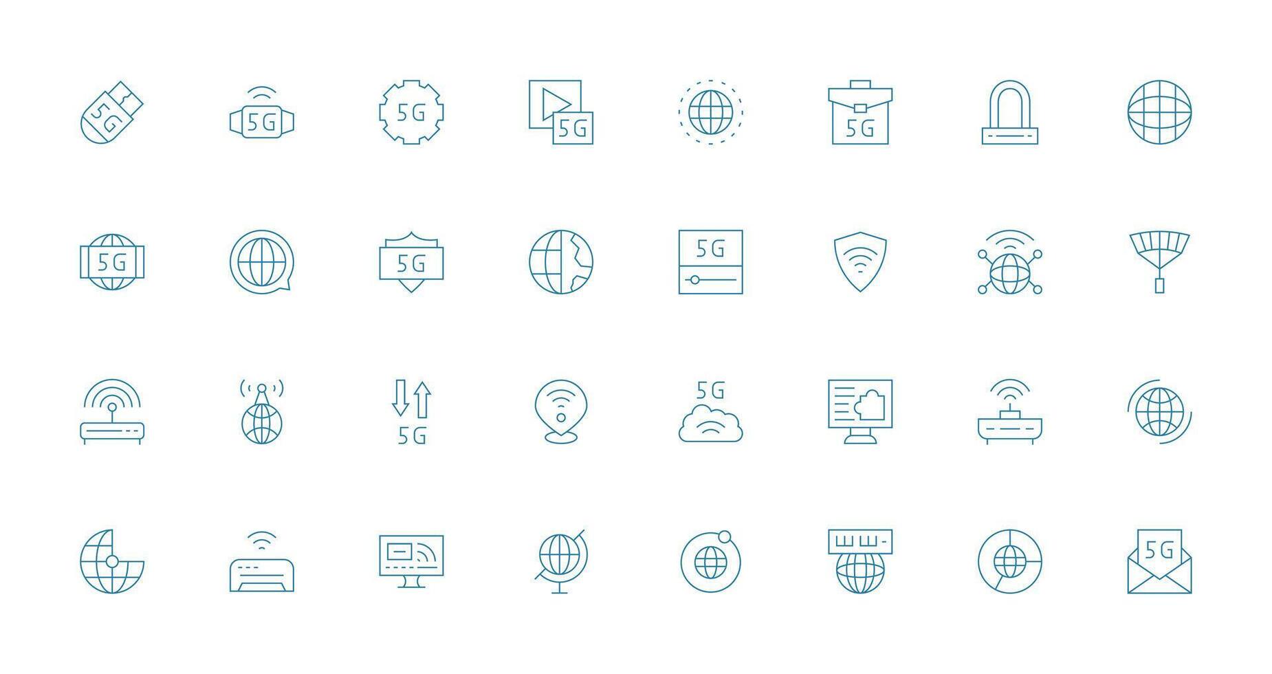 32 Delgado línea estilo íconos desde Internet acceso colección rápido acceso íconos para ui desarrollo vector