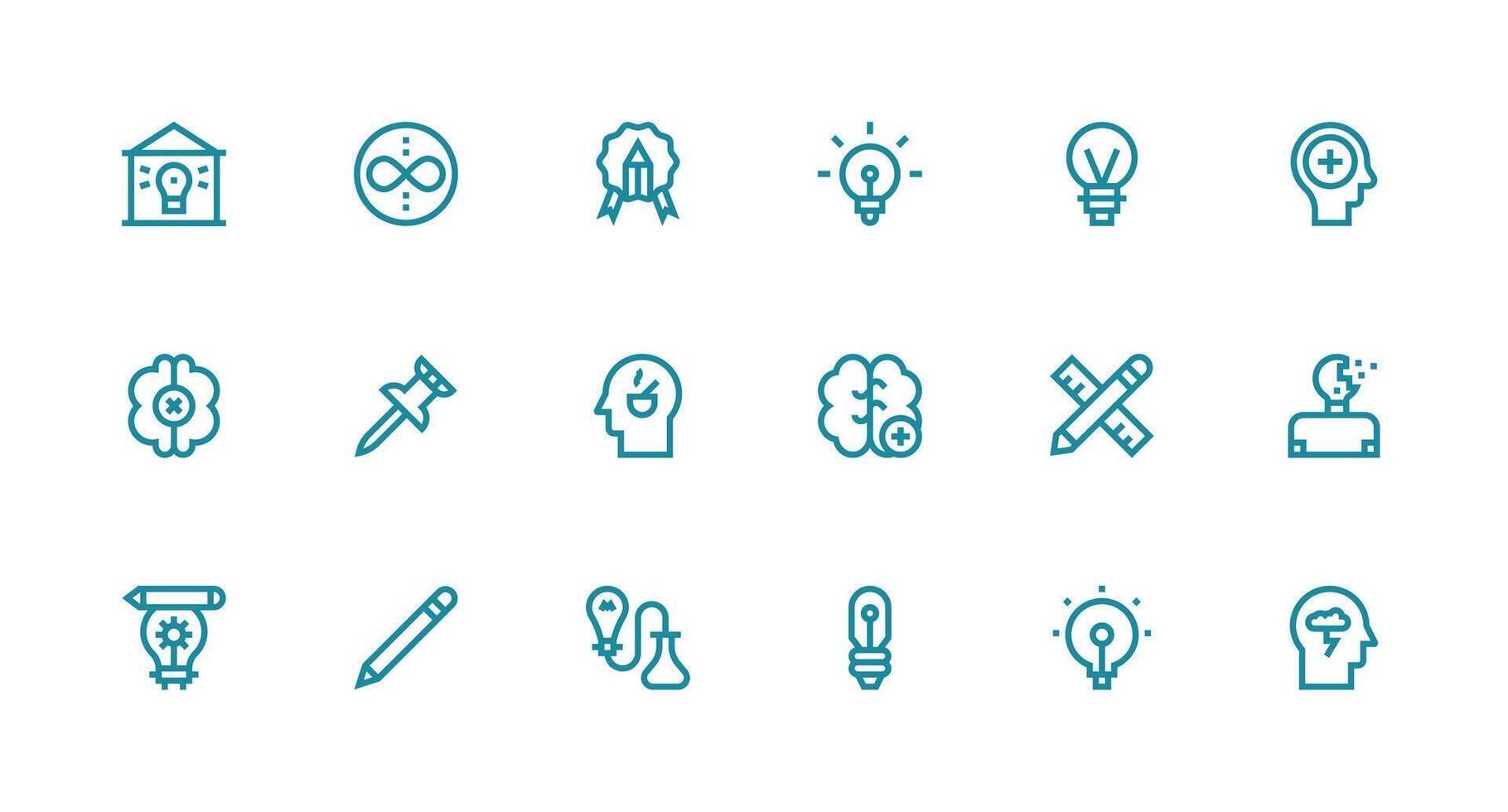 Concept featuring 18 Icons in Strong Stroke Line Design Organized Pack for Project Assets vector