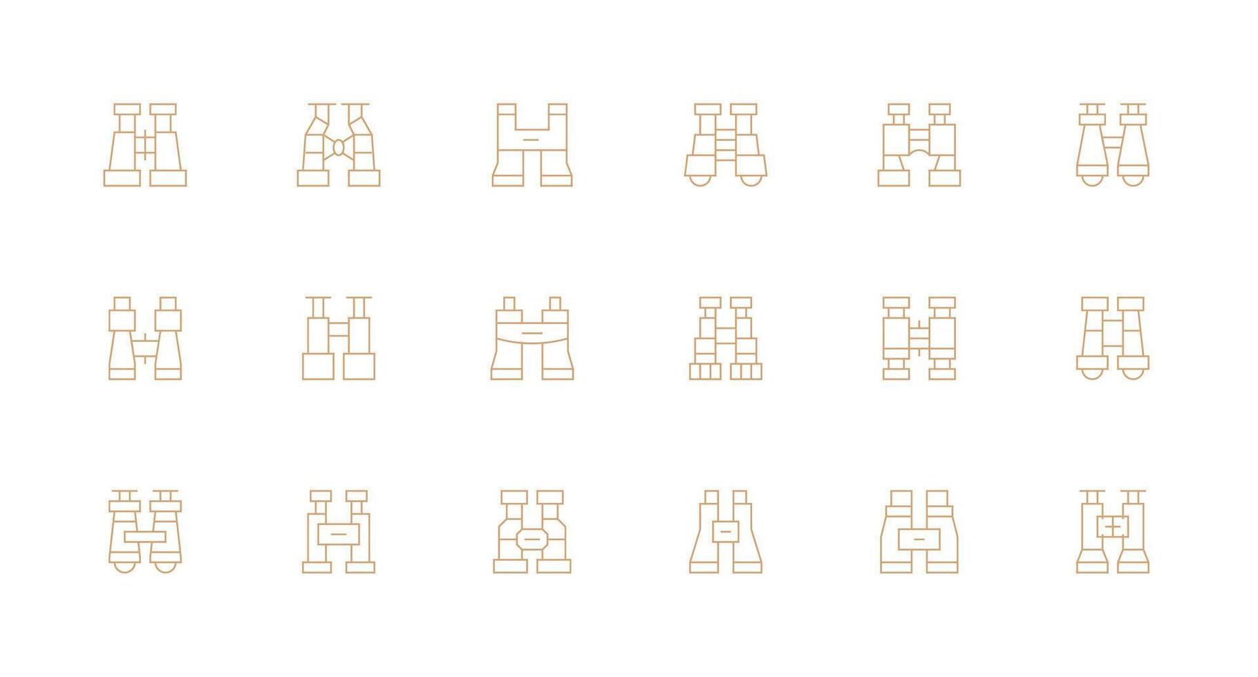 18 Minimal Line Style Icons from Spotting Scope Collection Neutral Style Icons for Any Project vector