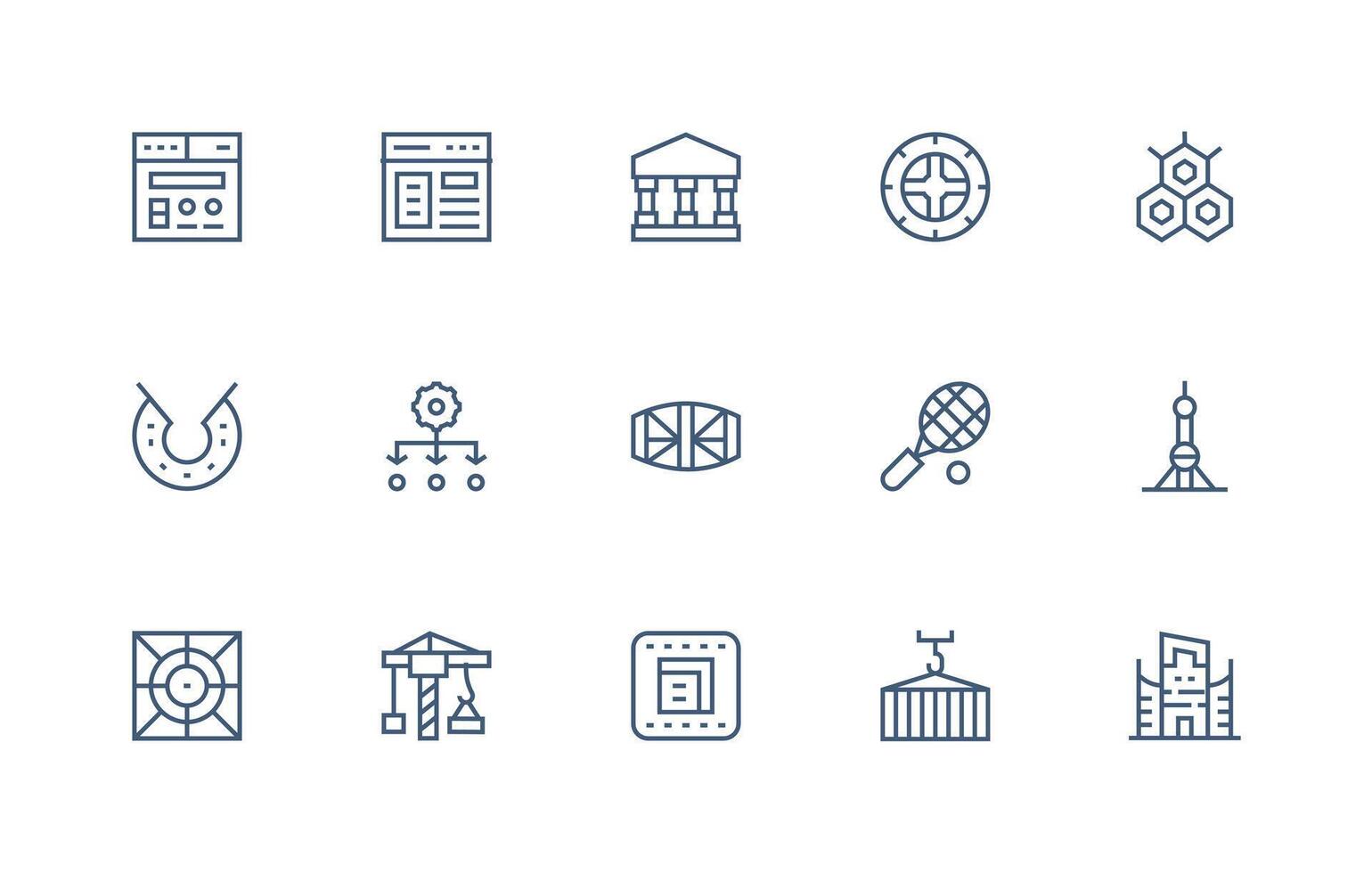 15 Regular Line Icons for Framework Graphics Essential Icons for Rapid UI Building vector