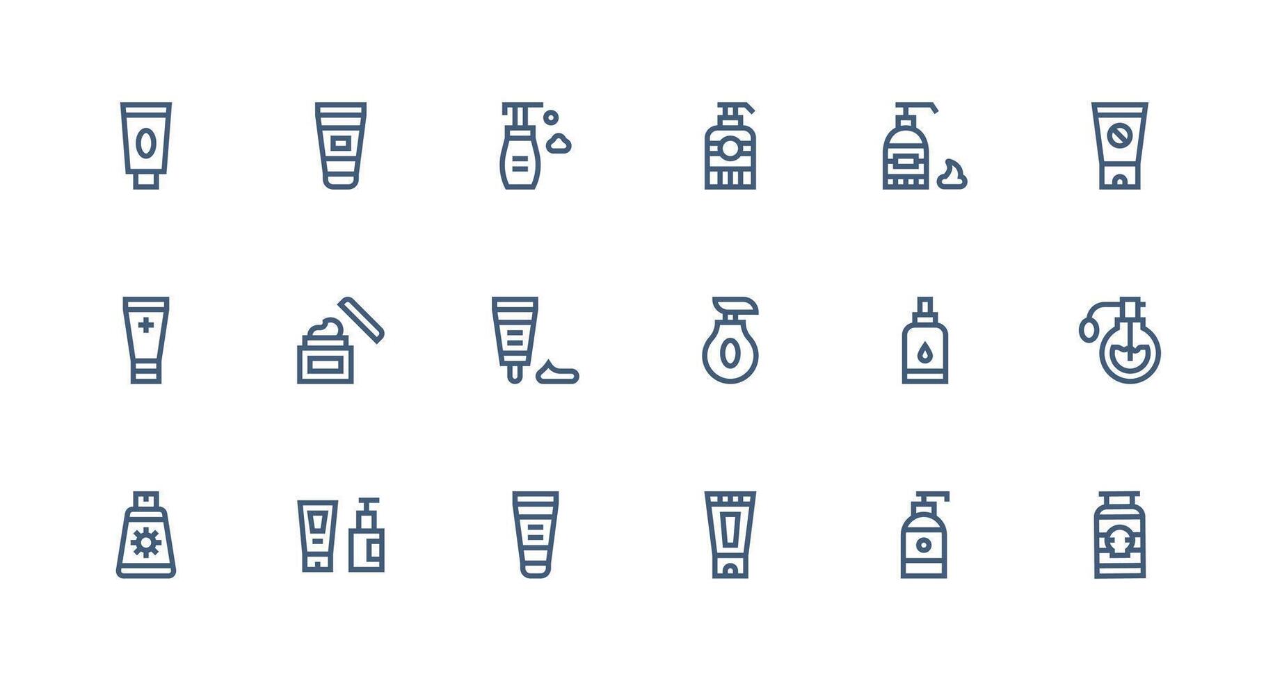 18 Icons for Lotion in Strong Stroke Line Format Customizable Icon Series for Mobile Screens vector
