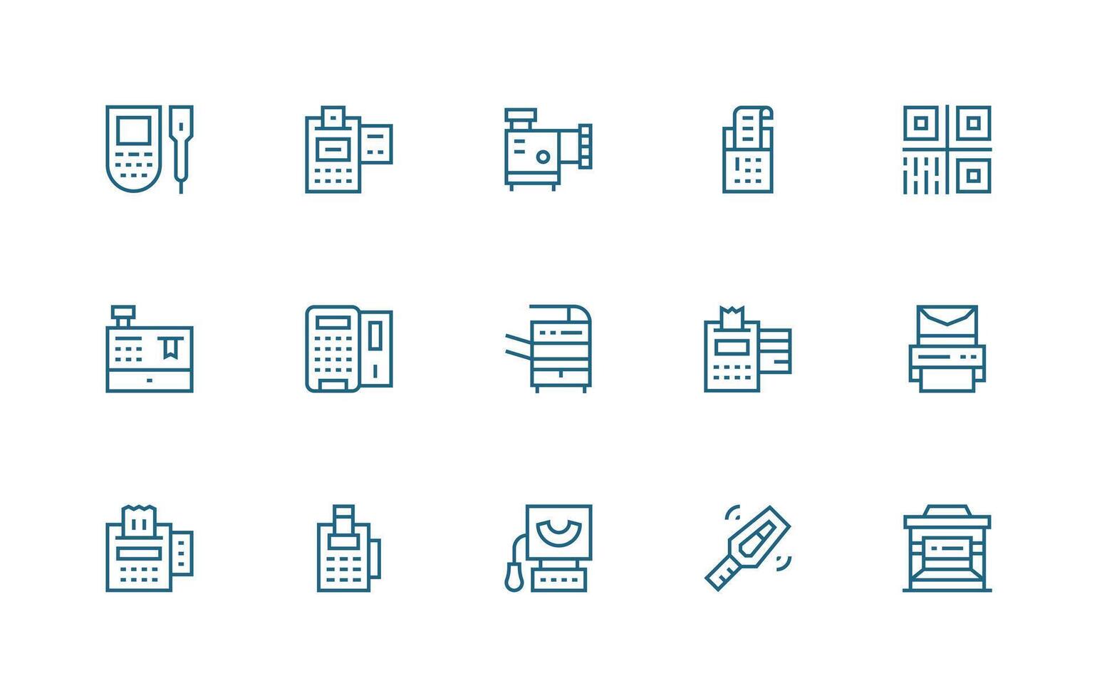 Regular Line Icons from Scanner Set with 15 Vectors Full Icon Library for UI Designers