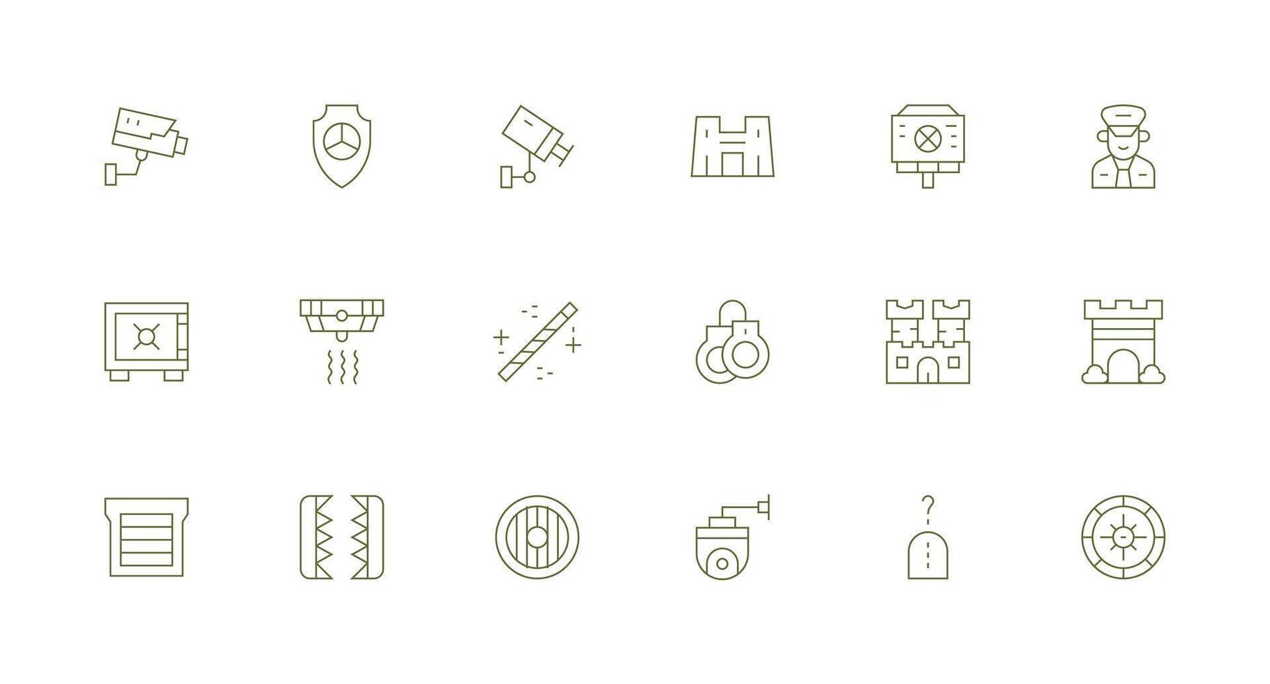 Security System including 18 Minimal Line Illustrations General Use Icon Pack vector