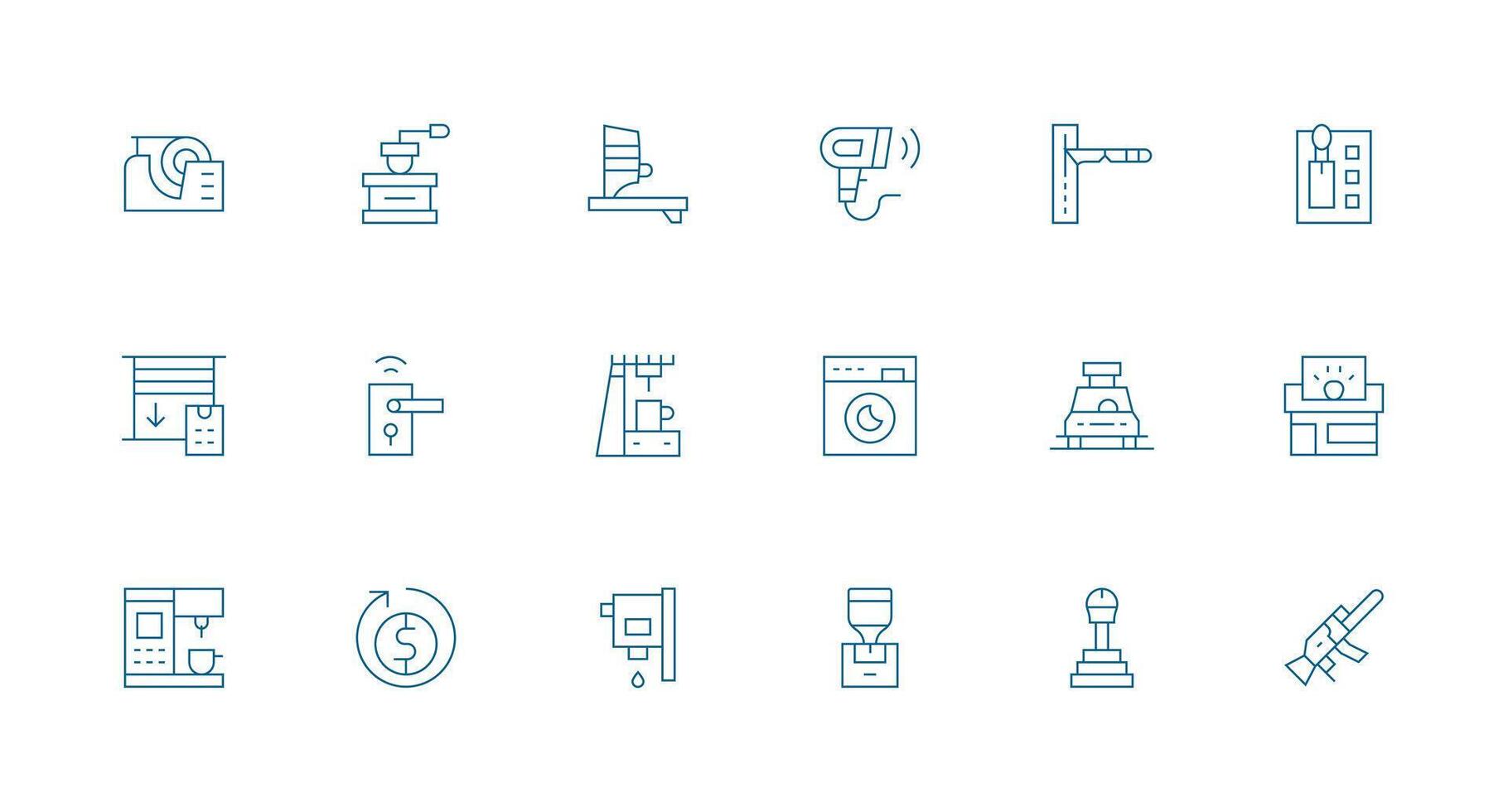 18 Minimal Line Style Icons from Automatic Collection UI and UX Focused Icon Collection vector